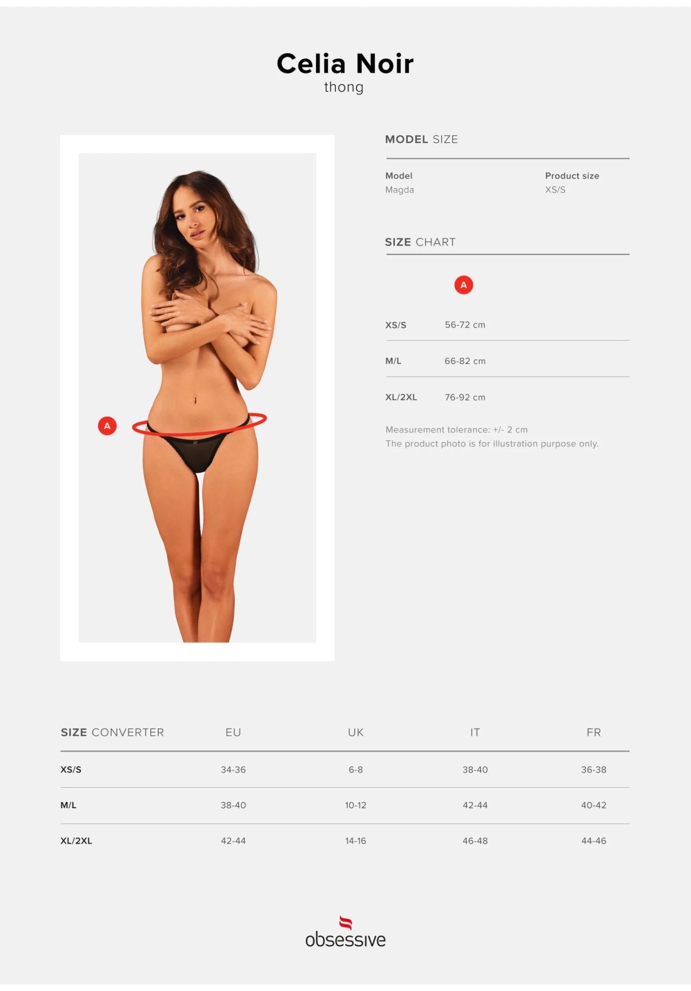 Celia Noir thong XS/S