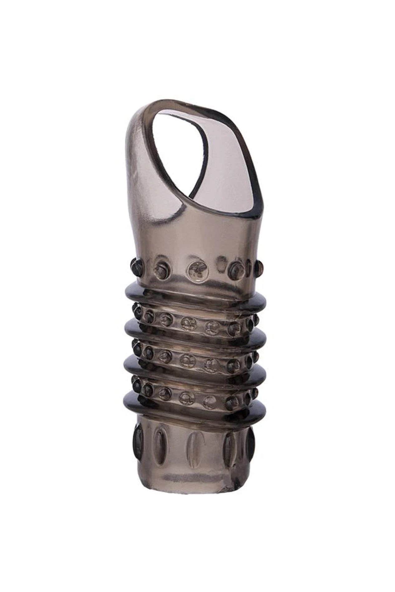 ToyFa XLover, Penis sleeve, for enlargement, TPE, transparent black, 10.5 cm