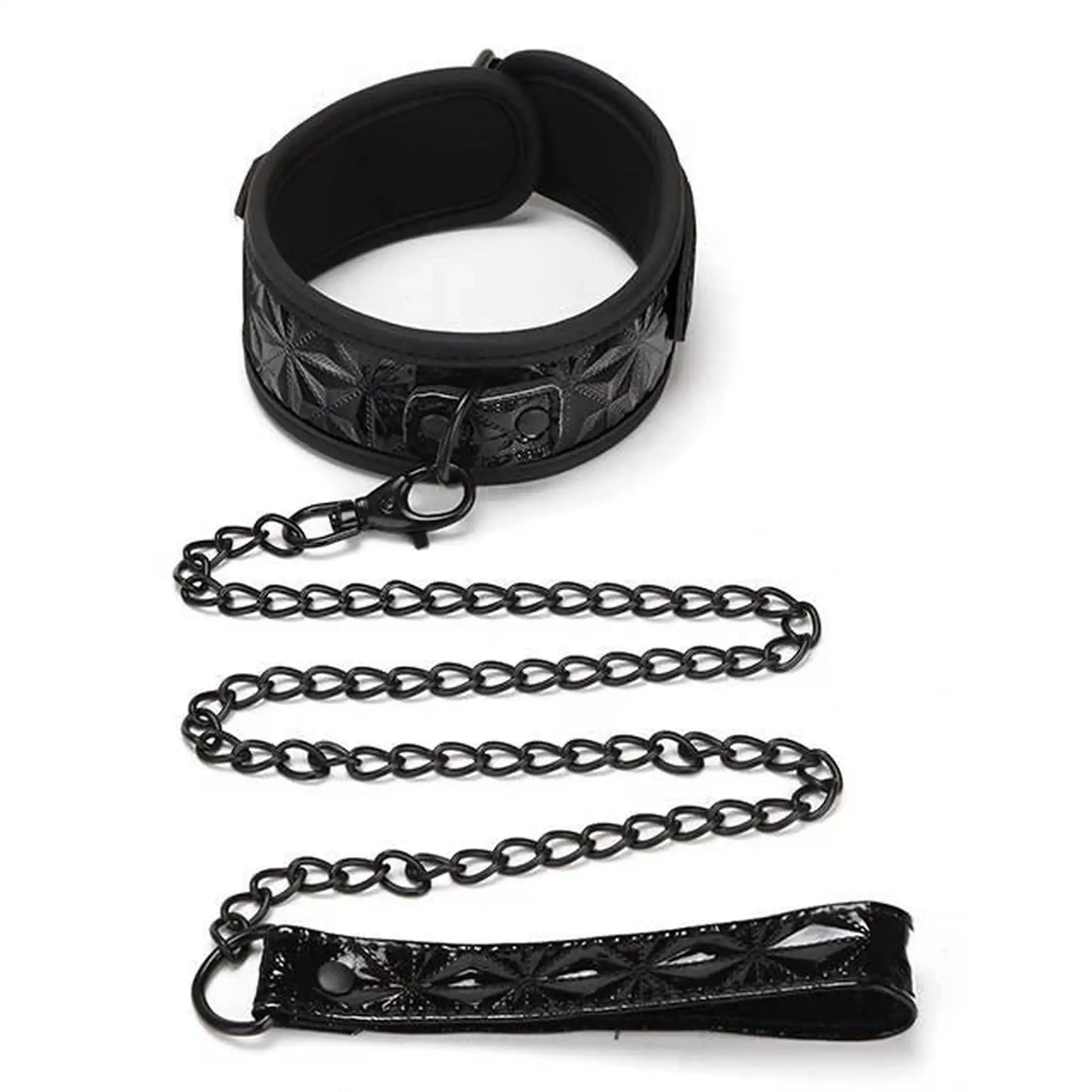 WHIPSMART DIAMOND COLLAR AND LEASH BLACK