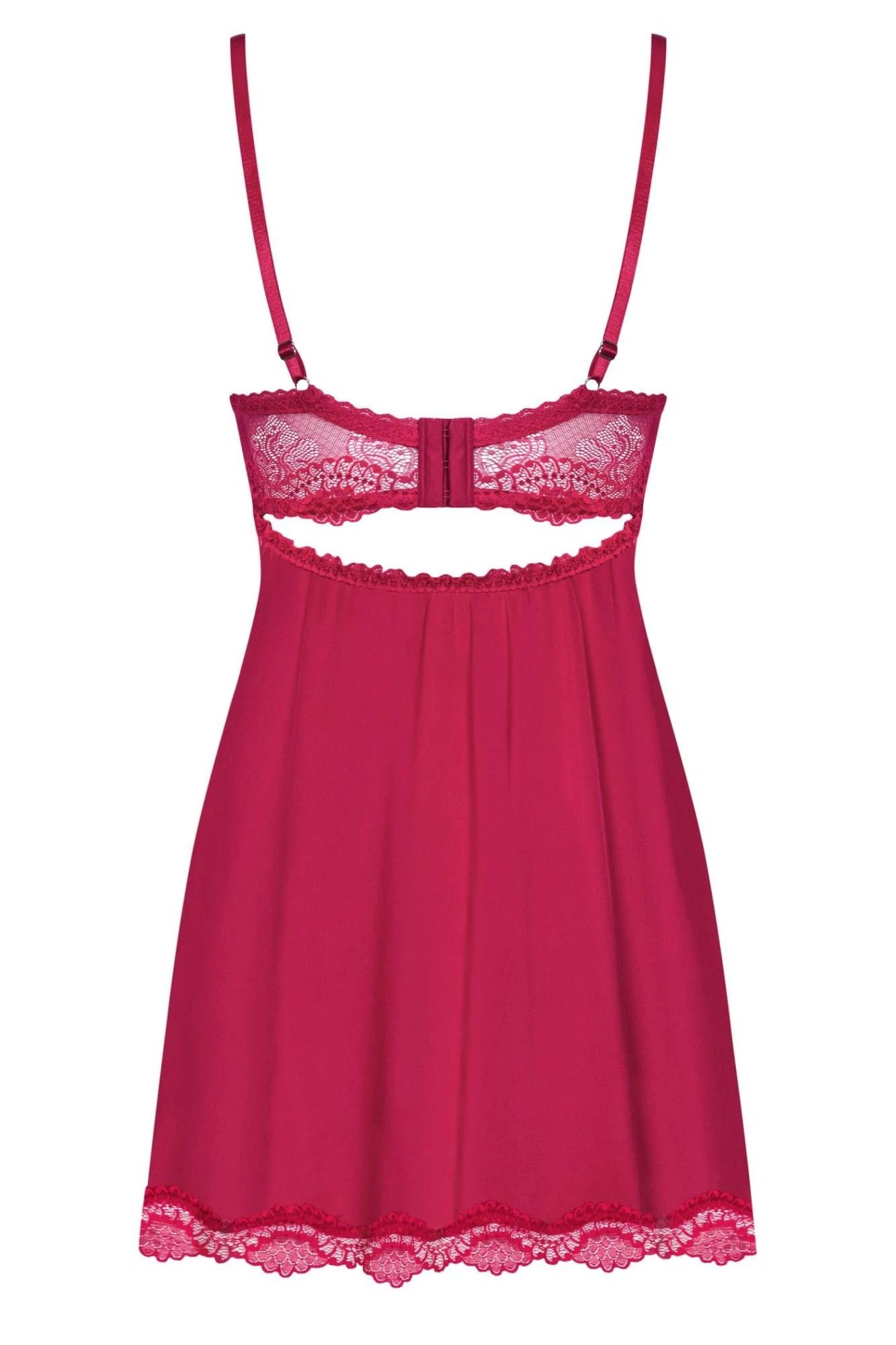 Lingerie-Rosalyne babydoll and thong red S/M