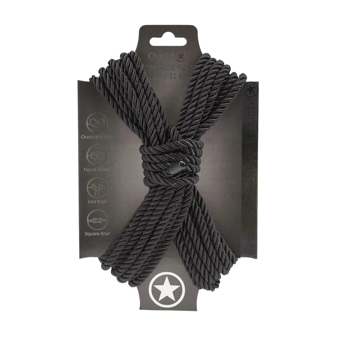 Corde de bondage en polyester - 10 m - Noir