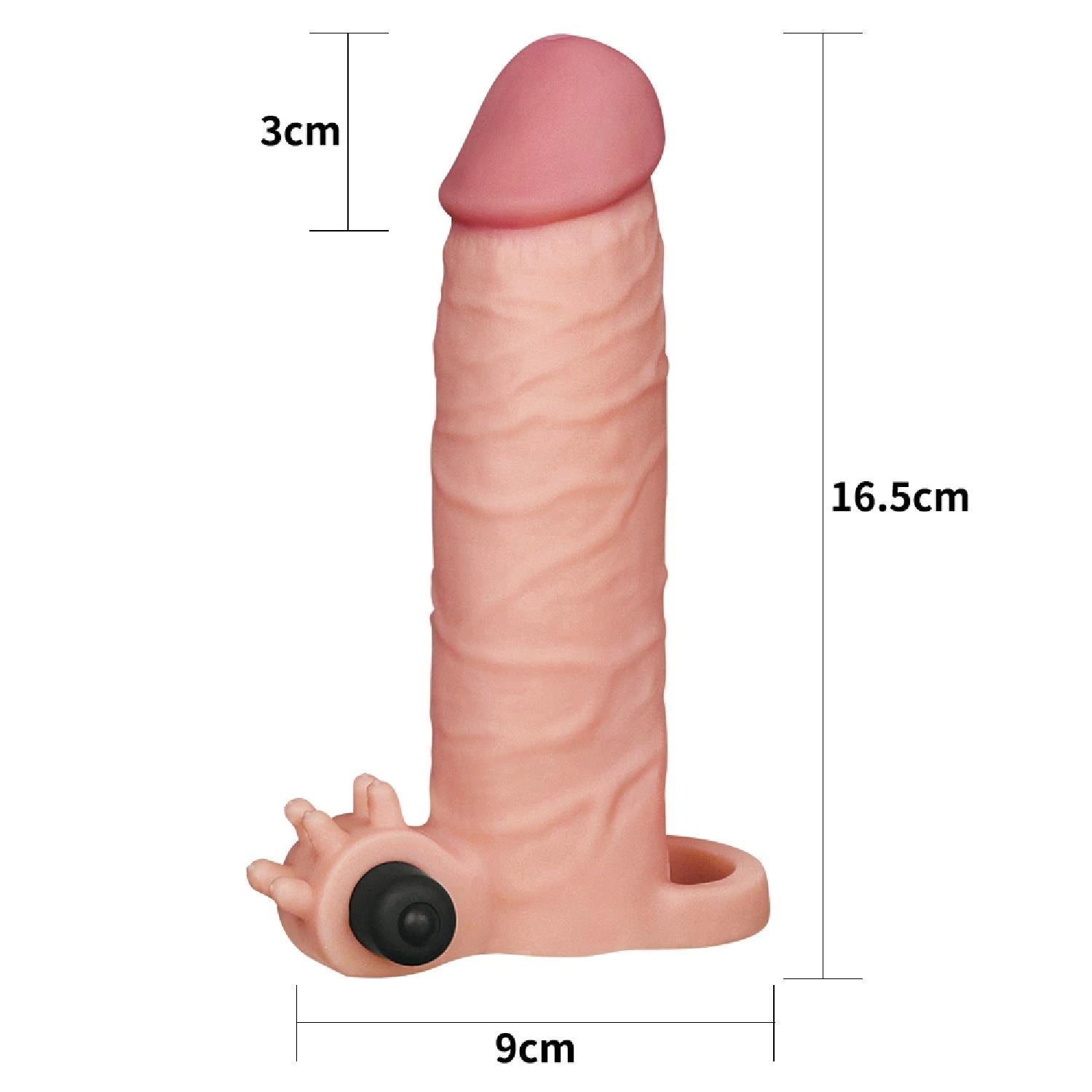 Add 2″ Pleasure X Tender Vibrating Penis Sleeve Flesh