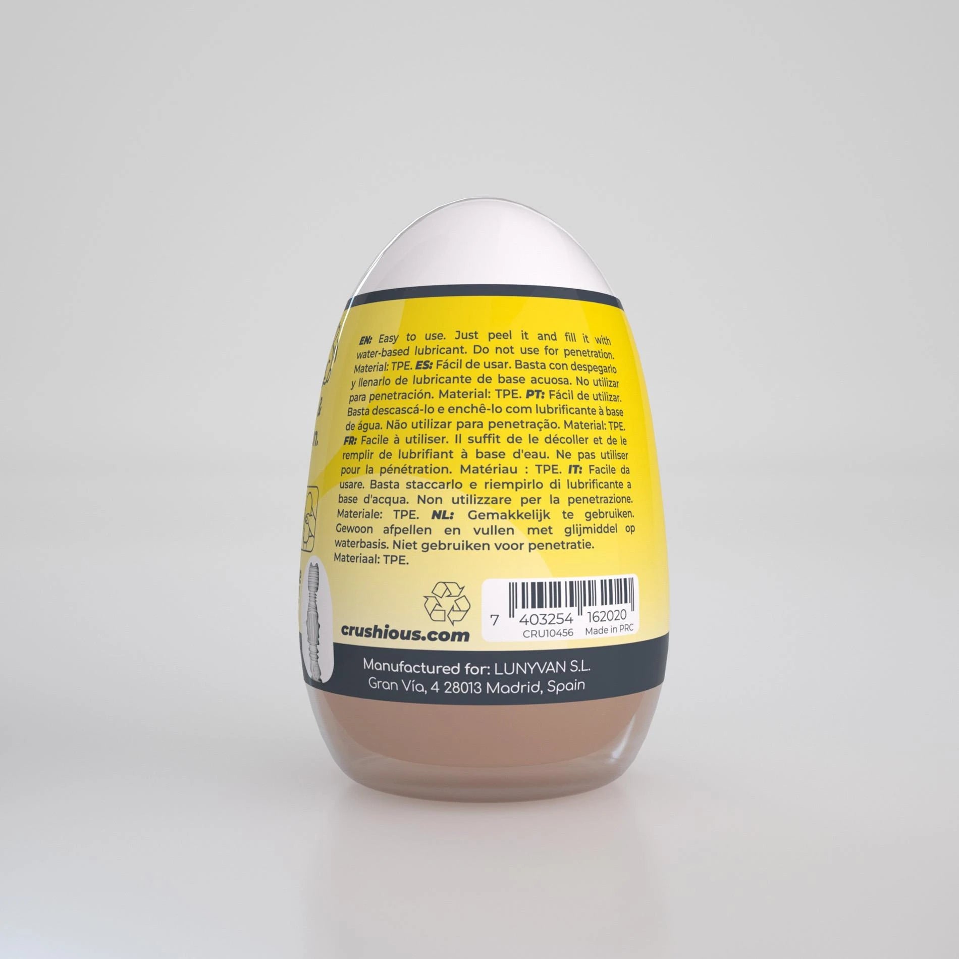Ezy Egg - Masturbator Egg - Anal - Yellow