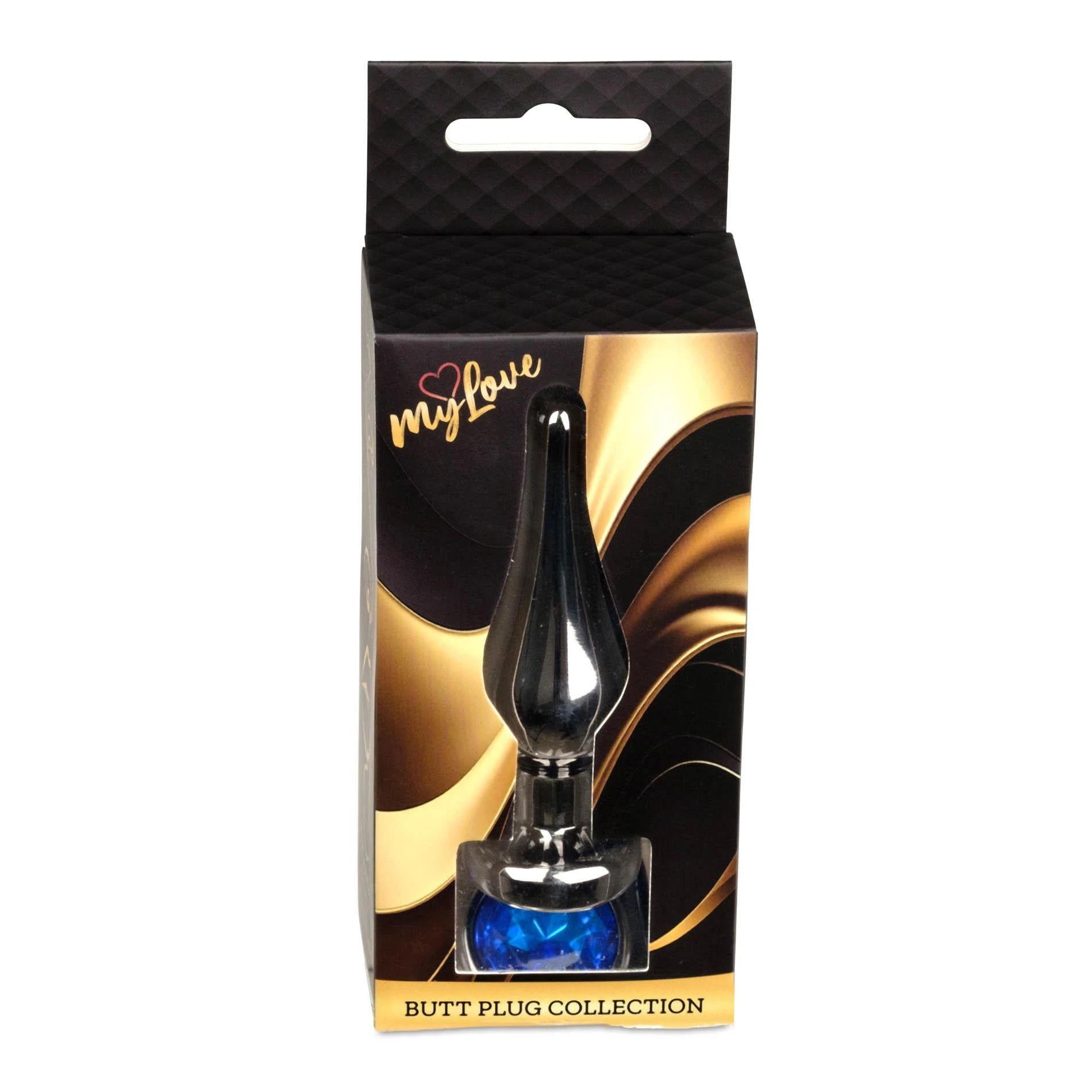 MyLove Toys - Bijoux BUTT PLUG Argent foncé - Bleu foncé
