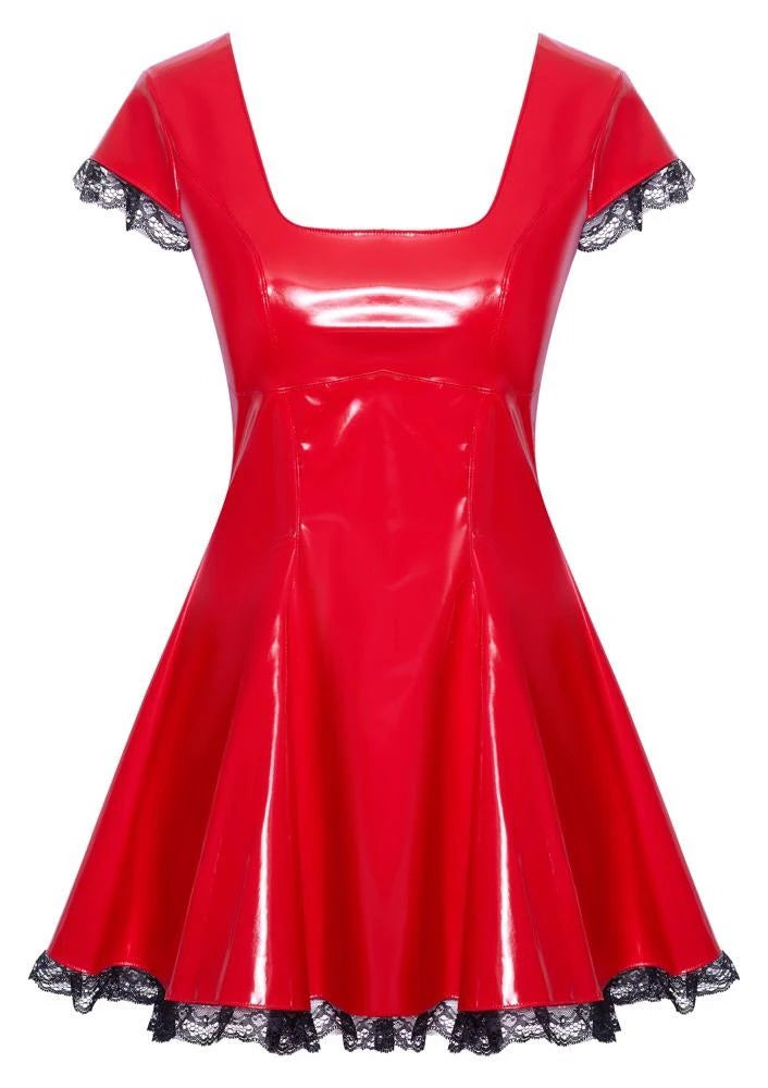 Robe vinyle rouge S