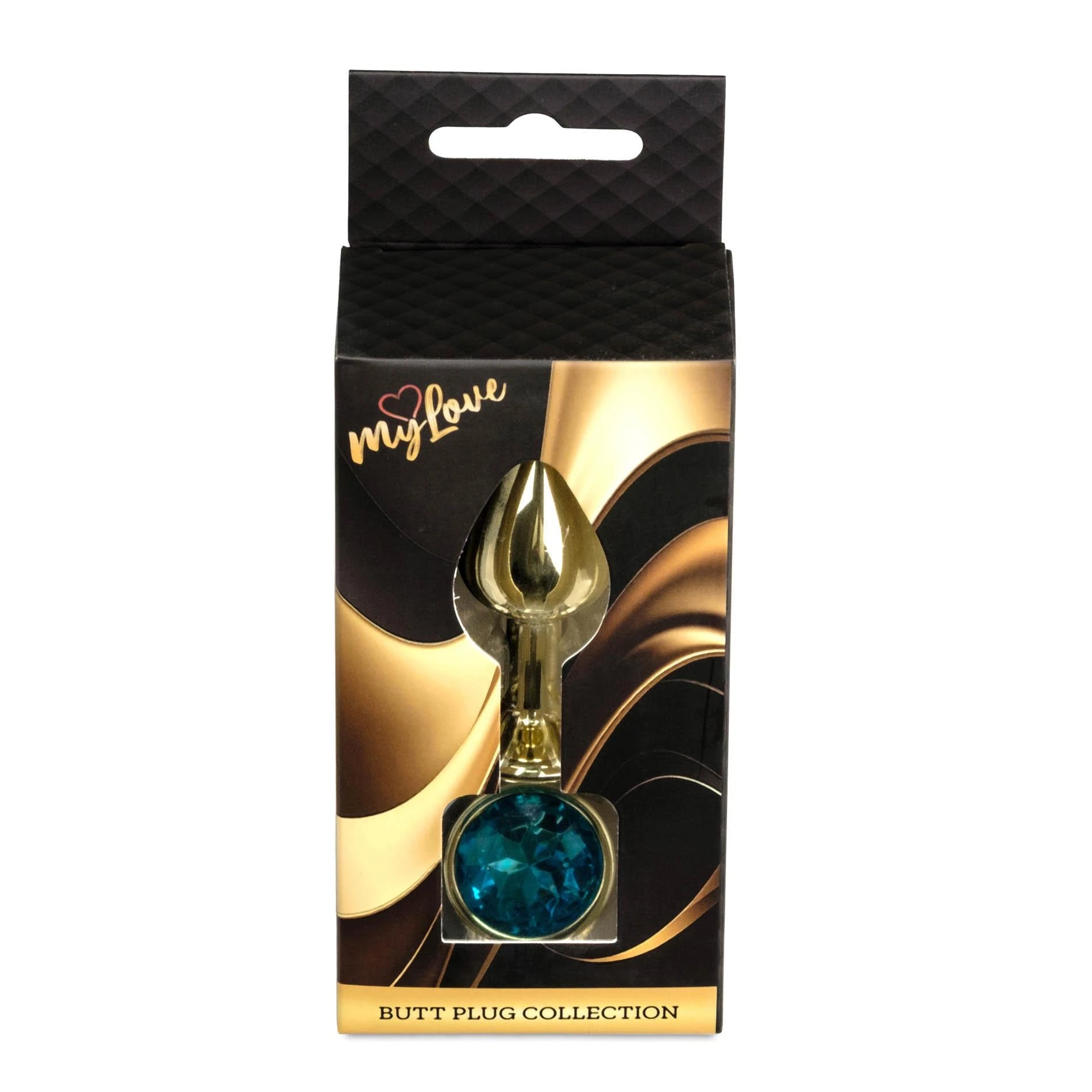 MyLove Toys - Bijoux PLUG doré - Bleu clair