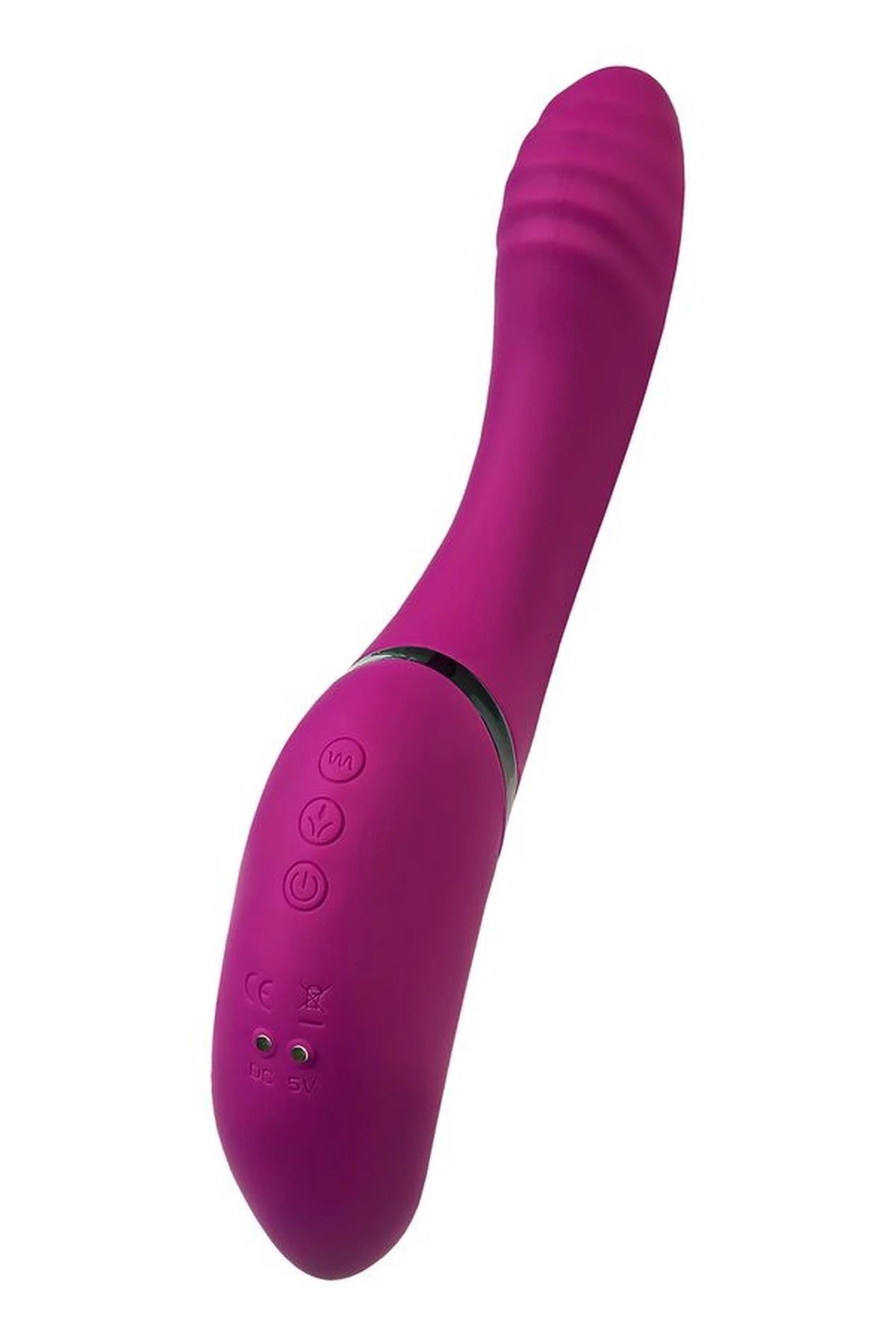 Vibromasseur JOS avec stimulateur clitoridien JOS Spin, silicone, violet, 23 cm