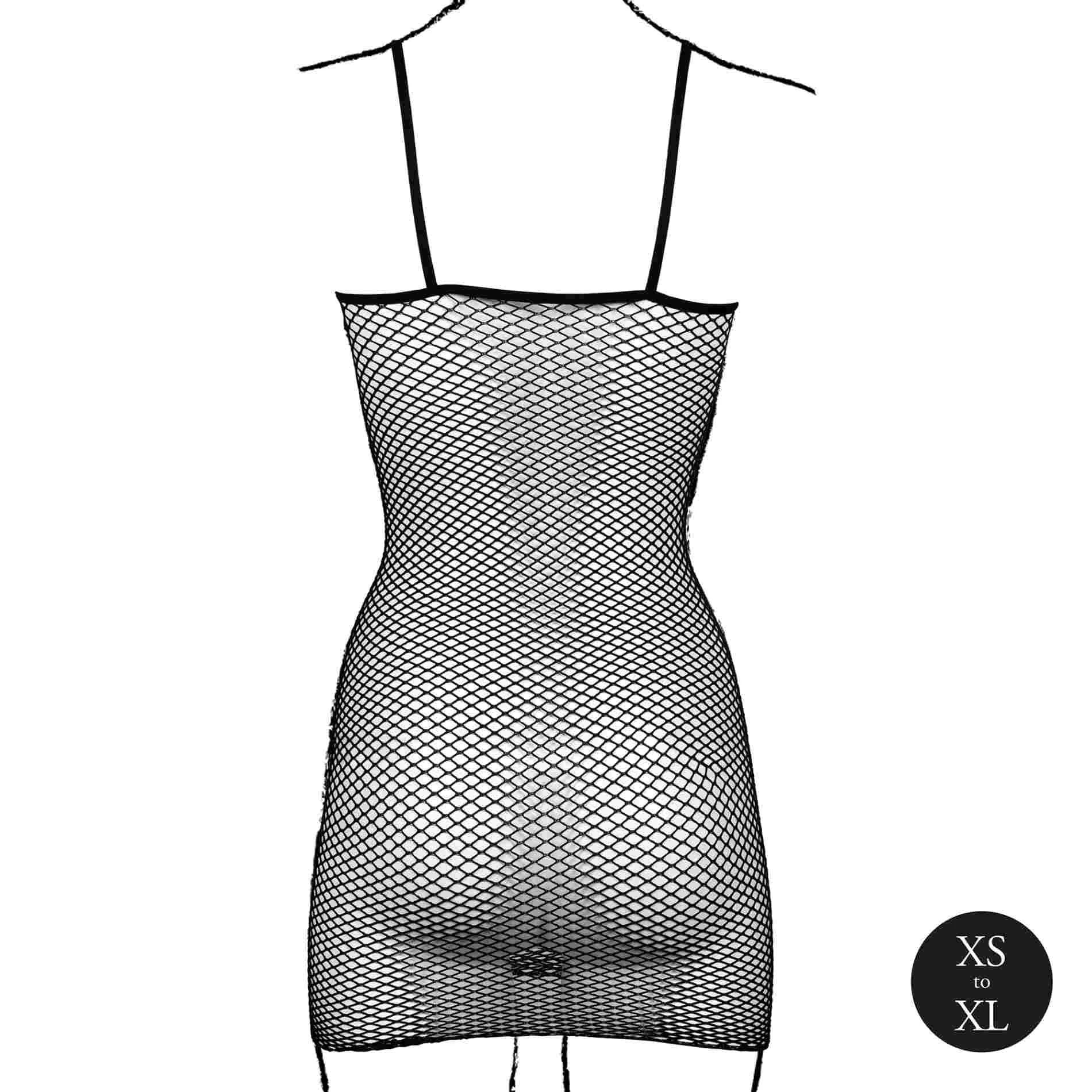 Robe courte avec structure en résille et fines bretelles