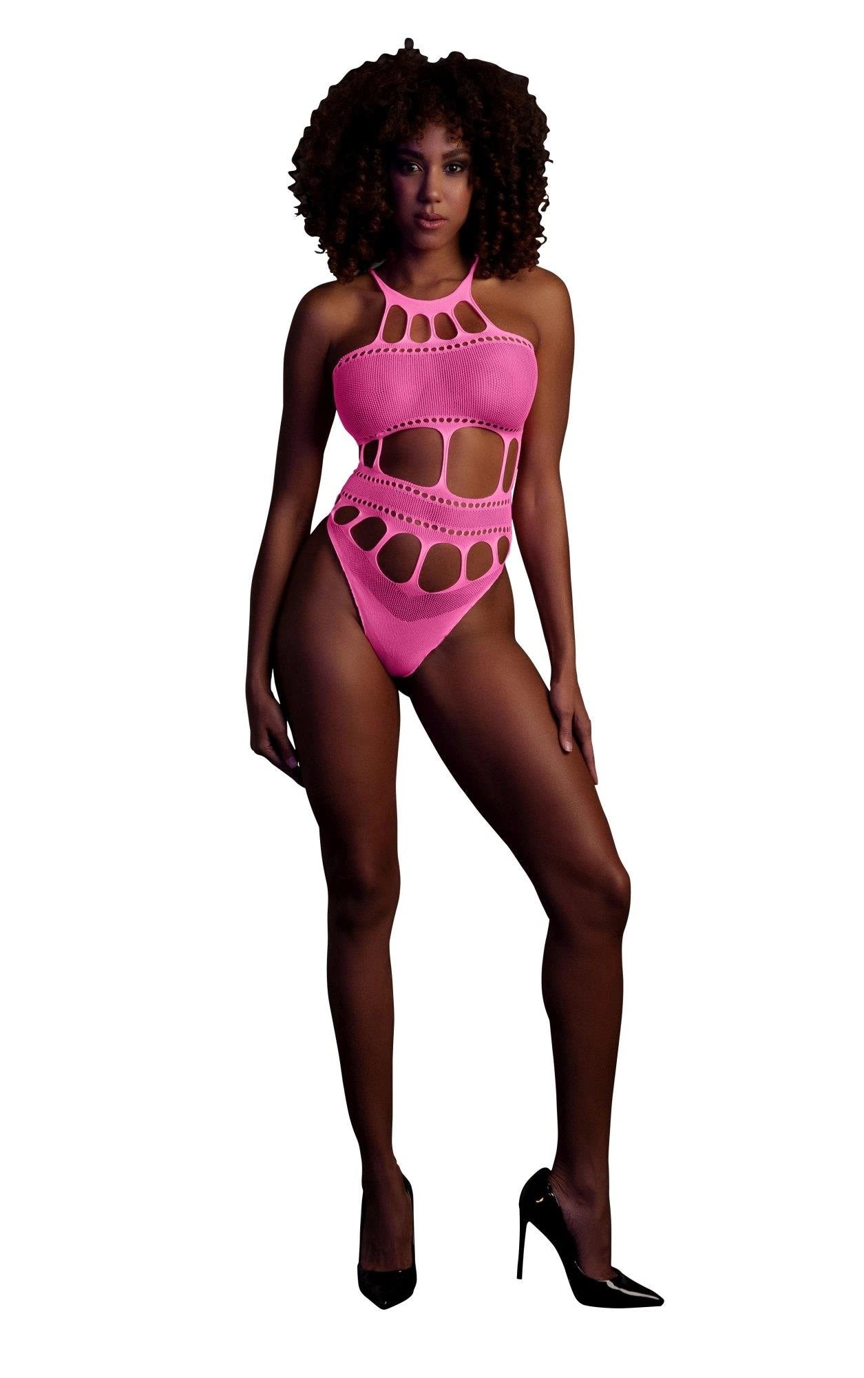 Body col Bardot - Rose fluo - XS/XL