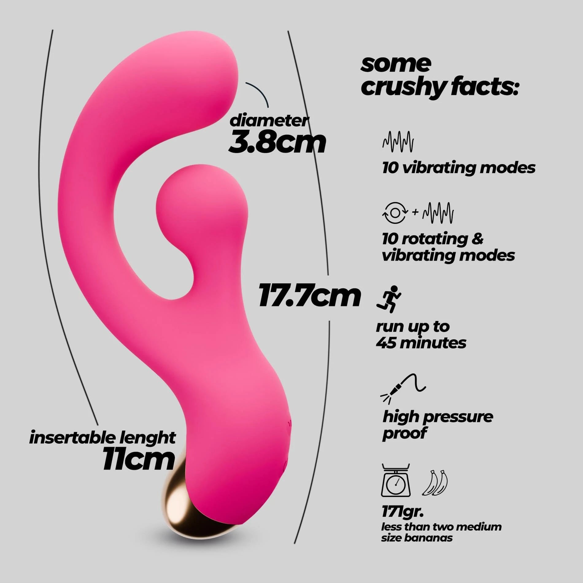 Pleaser - Vibrator with Rotating Stimulation - Pink