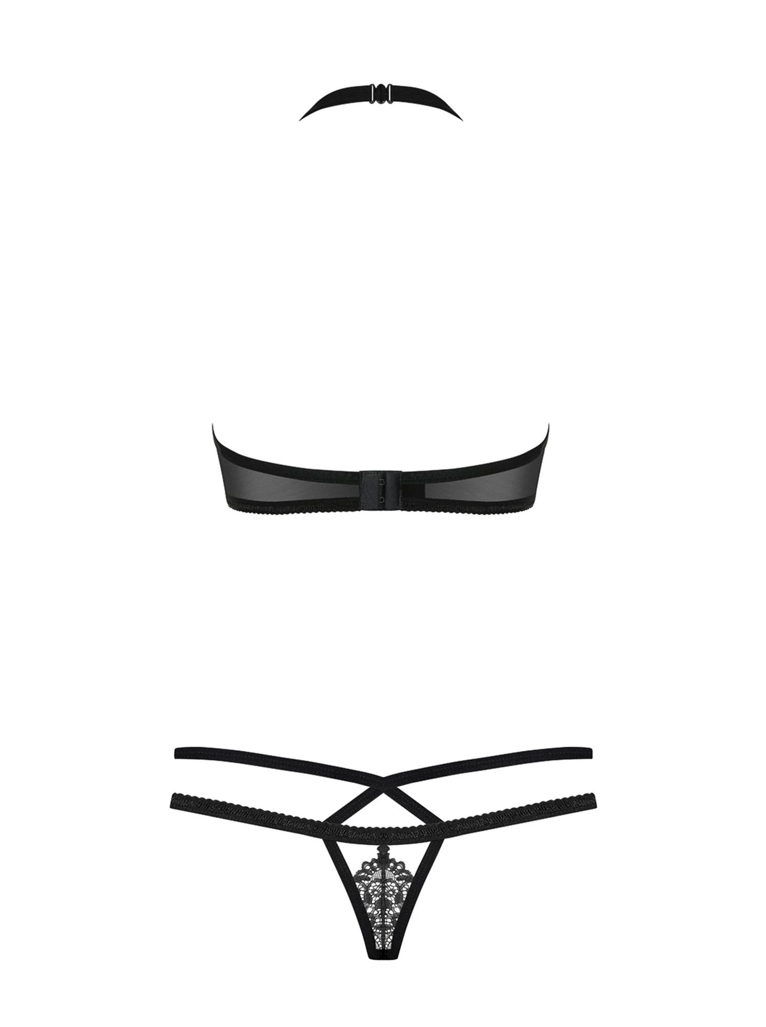 Bielizna-838-SET-1 komplet 2-częściowy czarny  S/M