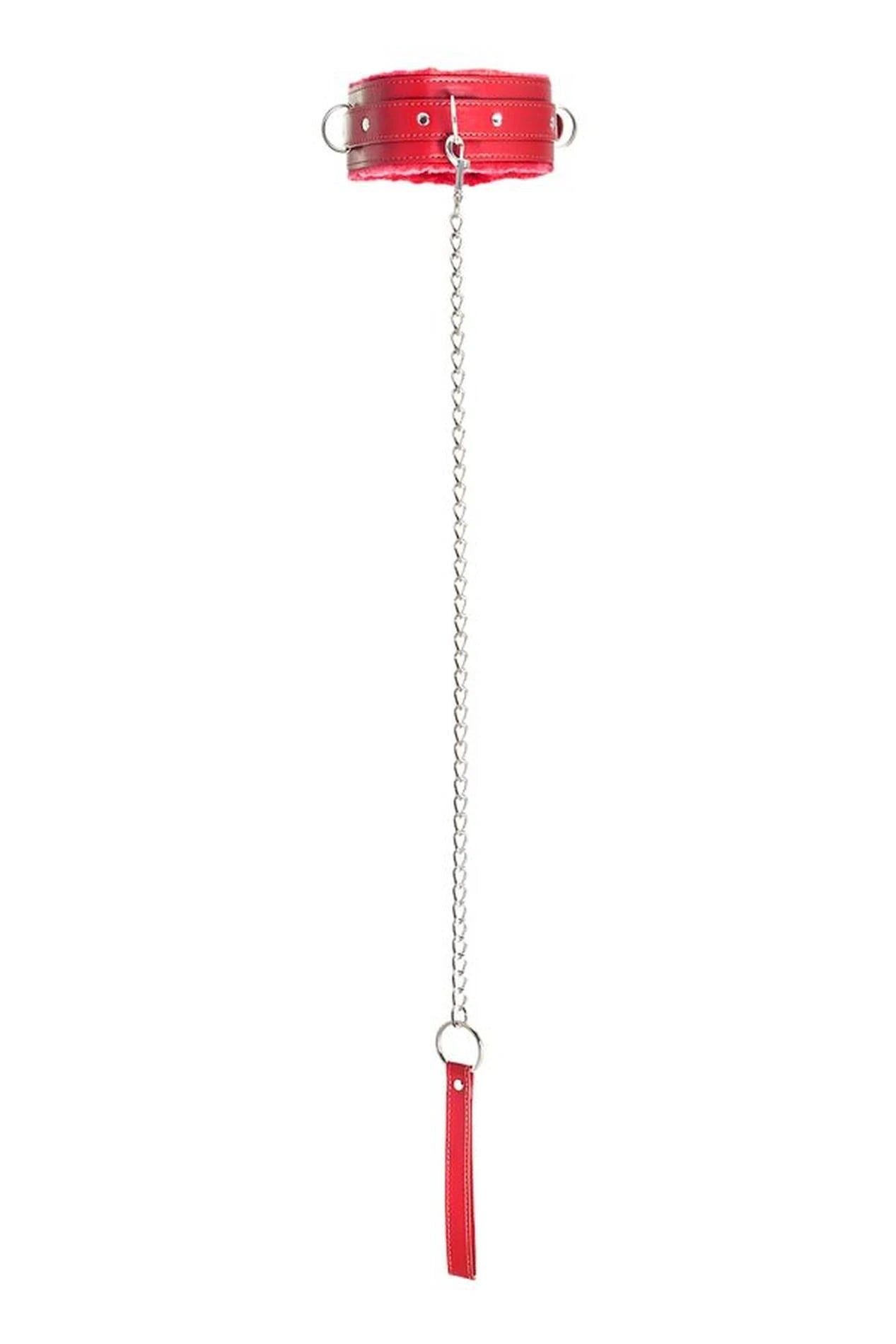Collier Anonymo, cuir PU, rouge