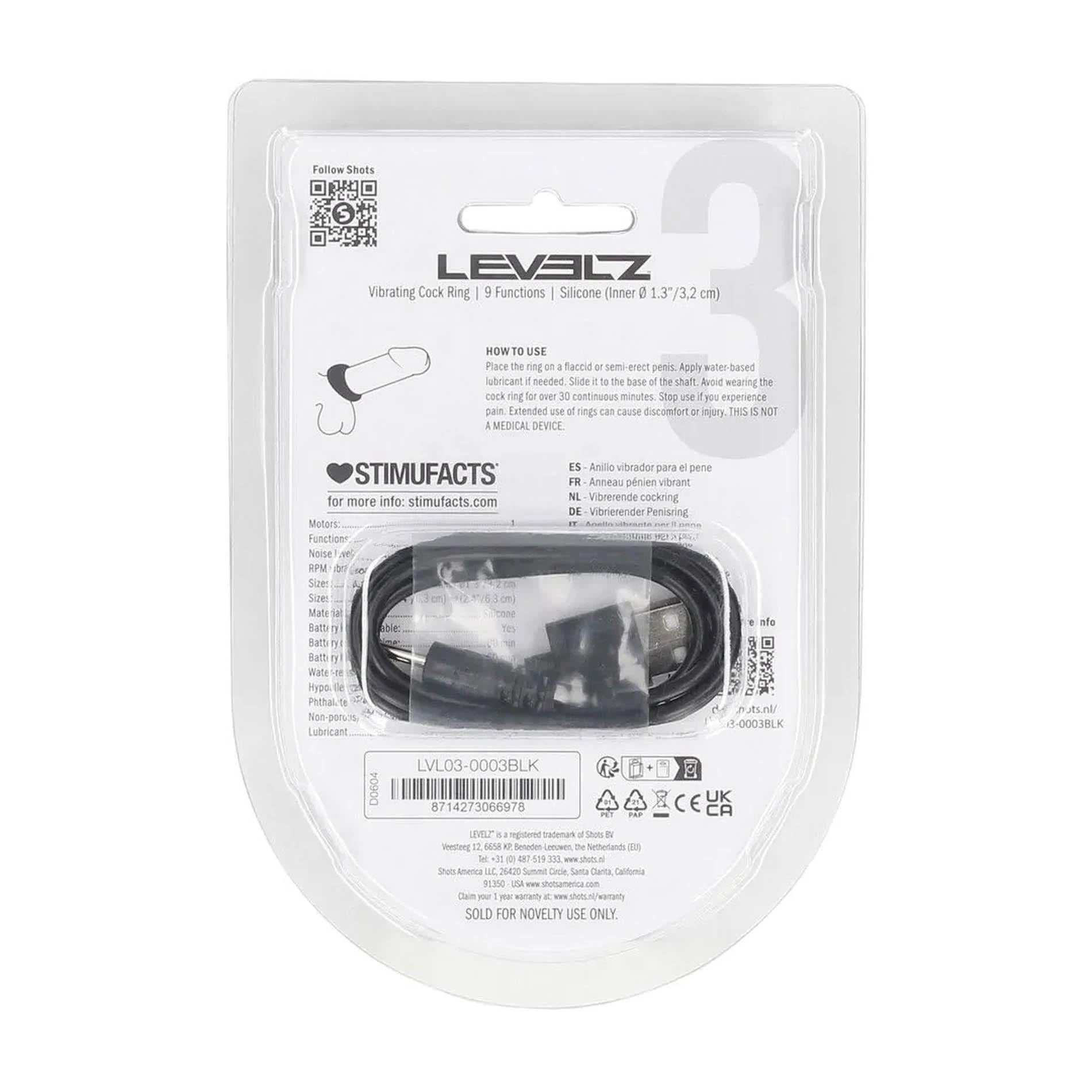 Sealed Liquid Silicone Vibrating Cockring - Black