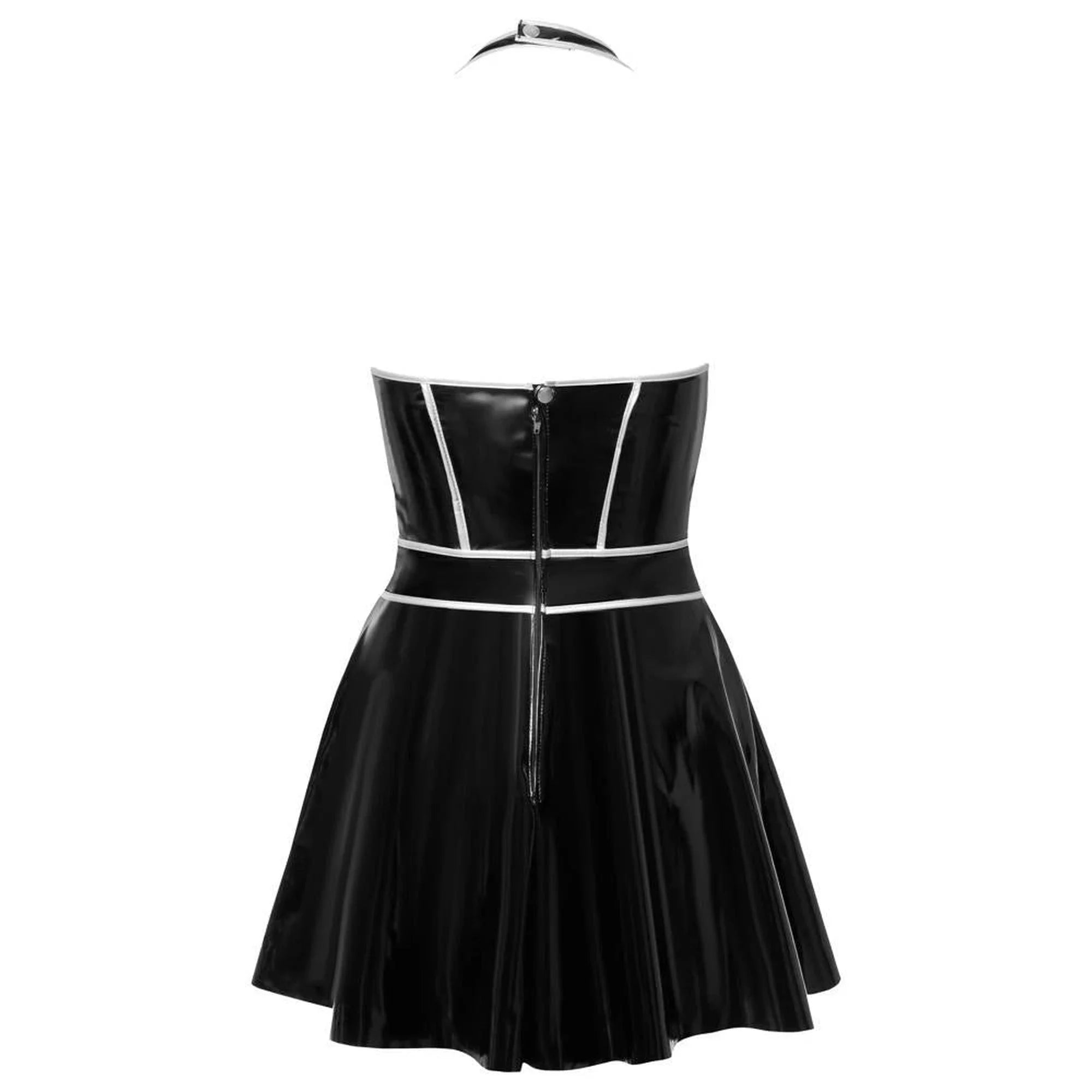 Robe vinyle m. argent XL
