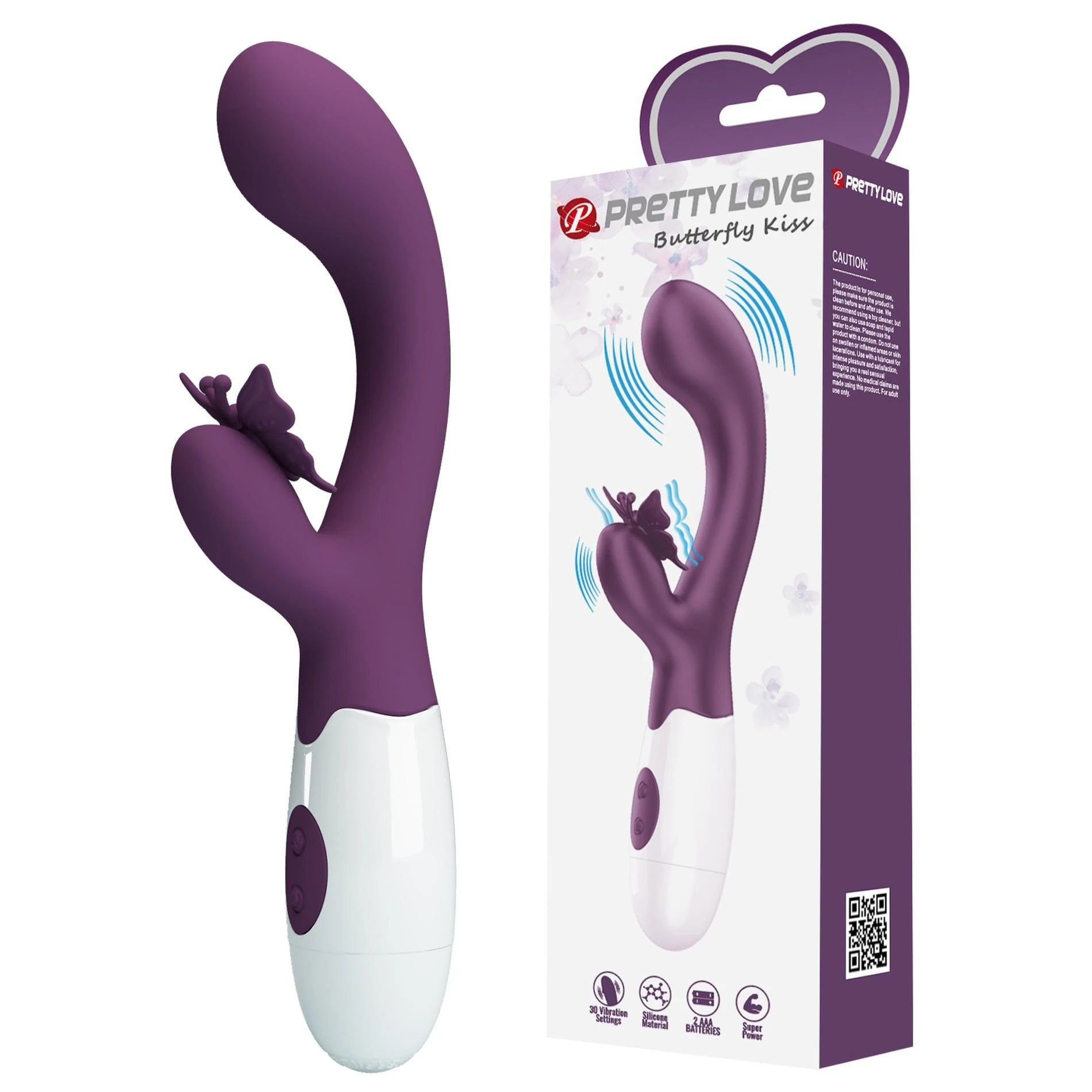 PRETTY LOVE - Butterfly Kiss violet, 30 fonctions de vibration