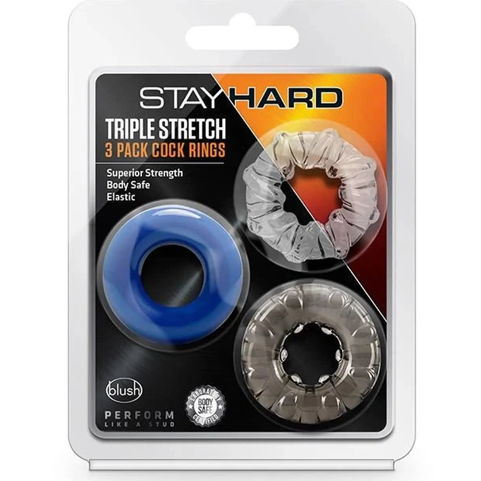ANNEAUX DE PÉNIS TRIPLE EXTENSION STAY HARD 3-PACK