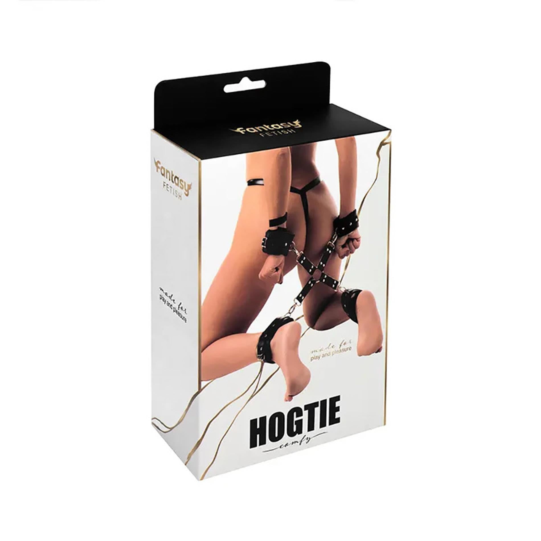 Black hogtie with comfy wrist and ankle cuffs