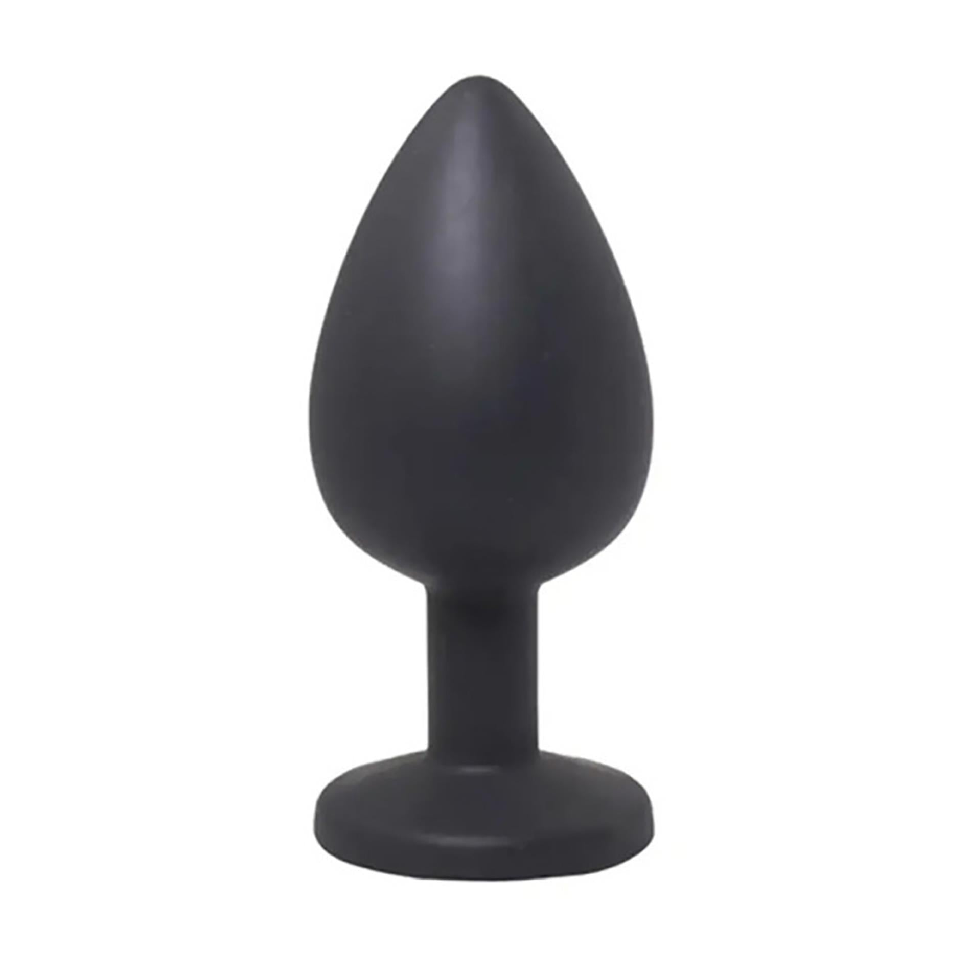 Plug anal noir de grande taille avec cristal blanc