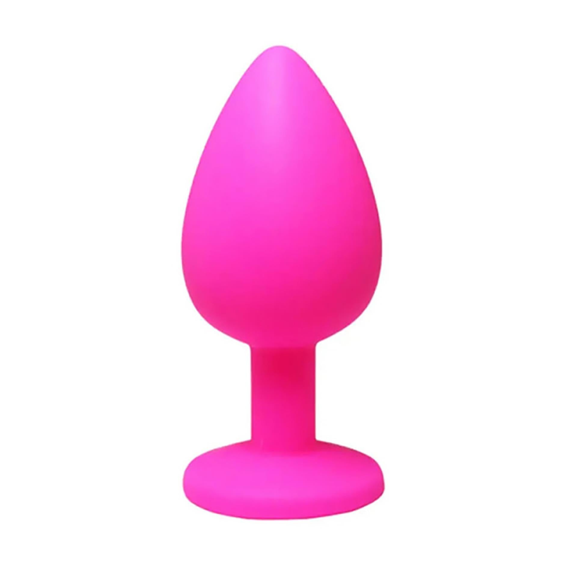 Plug anal moyen rose avec cristal blanc