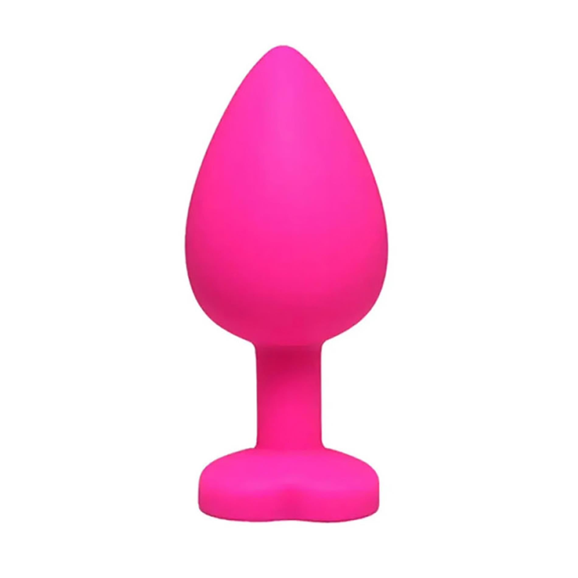 Plug anal rose en forme de cœur avec cristal blanc