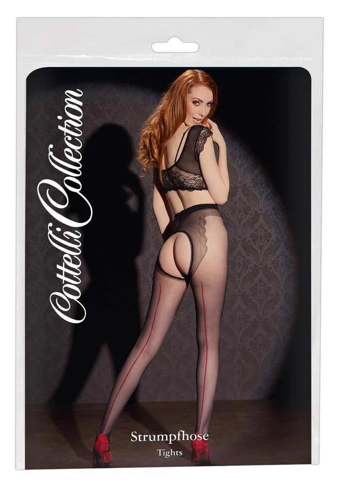 Crotchless Tights, with decorative seam
