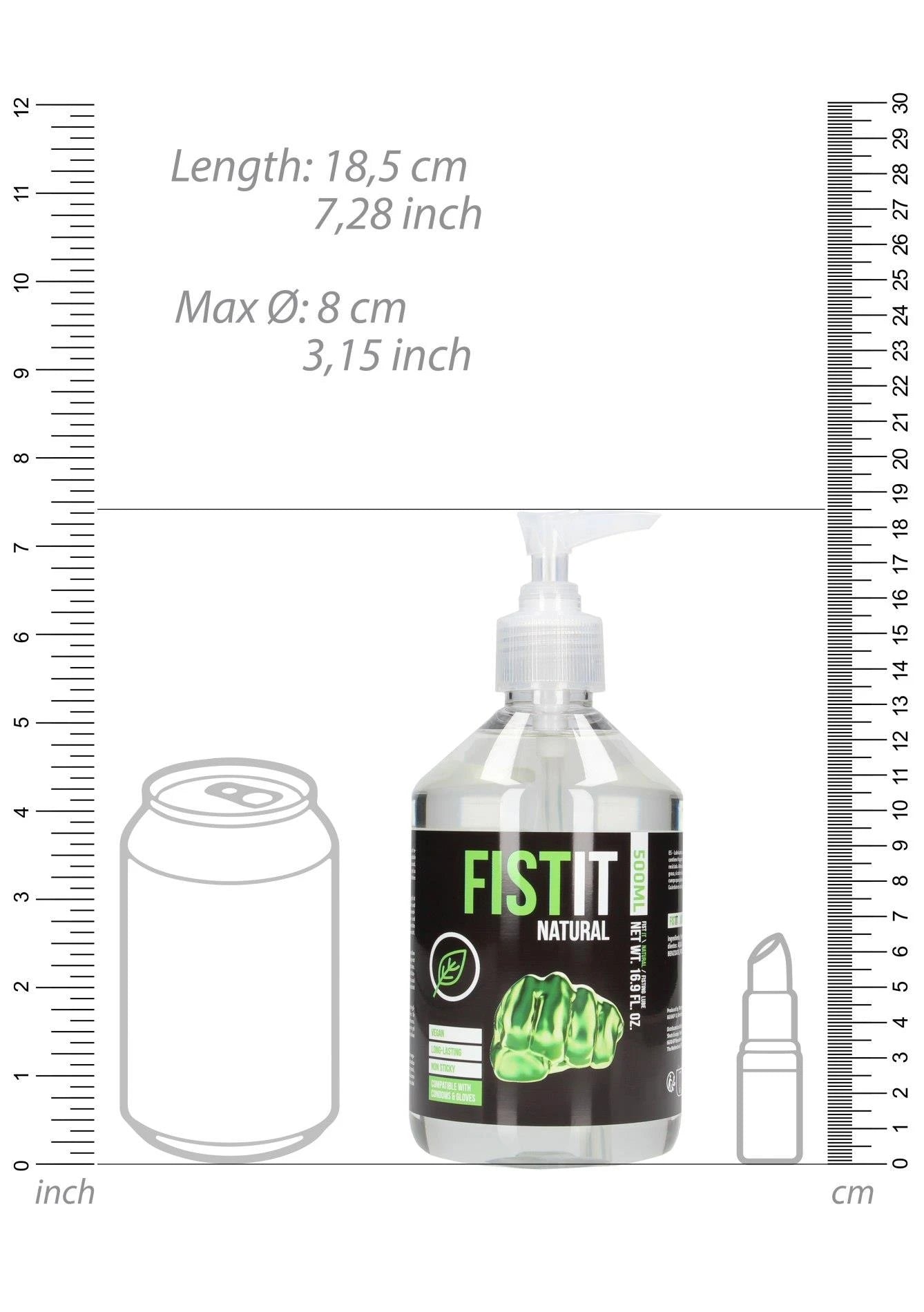 Natural Water Based Lubricant - 17 fl oz / 500 ml - Pump