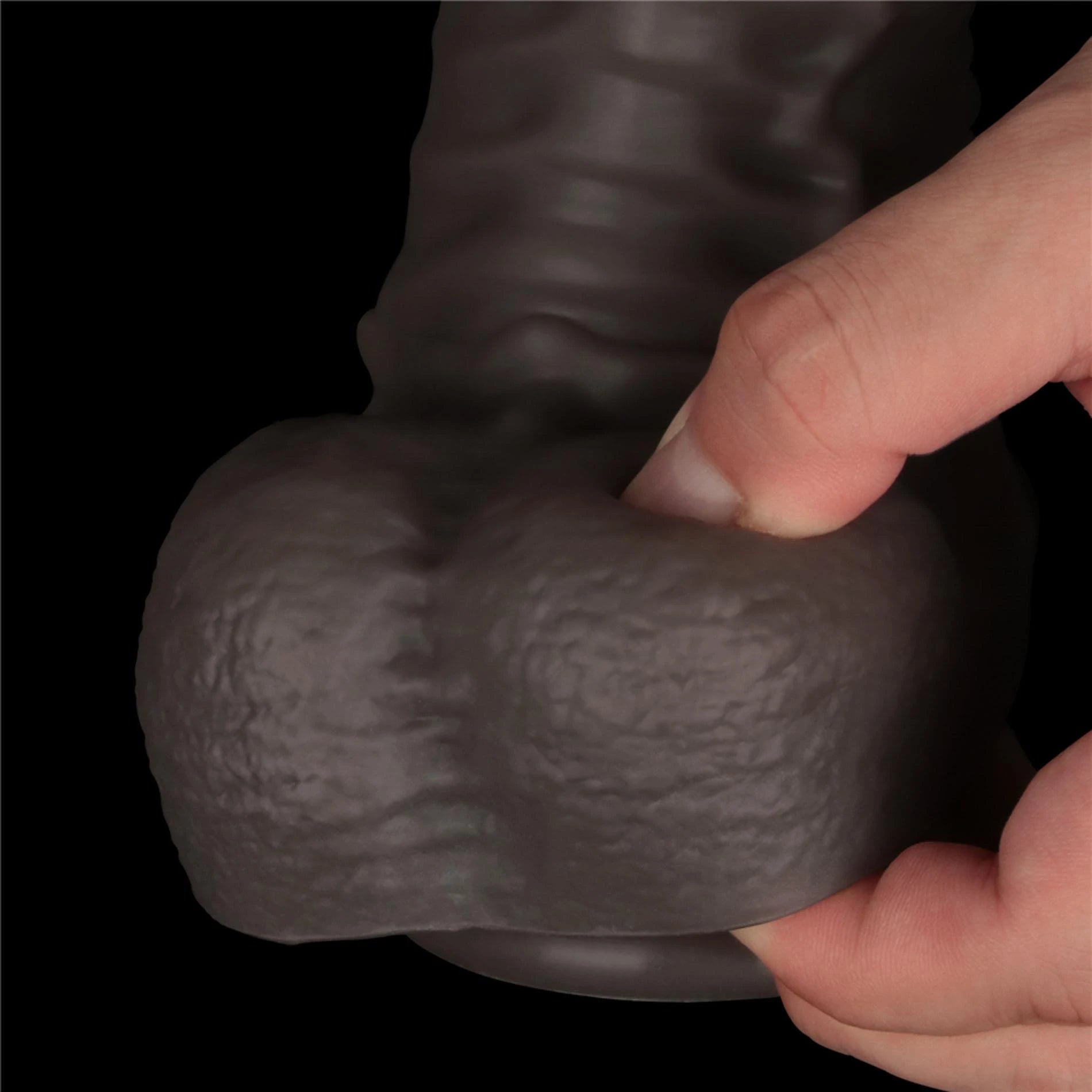 Pénis en silicone pliable double couche de 16'' XXL (noir)