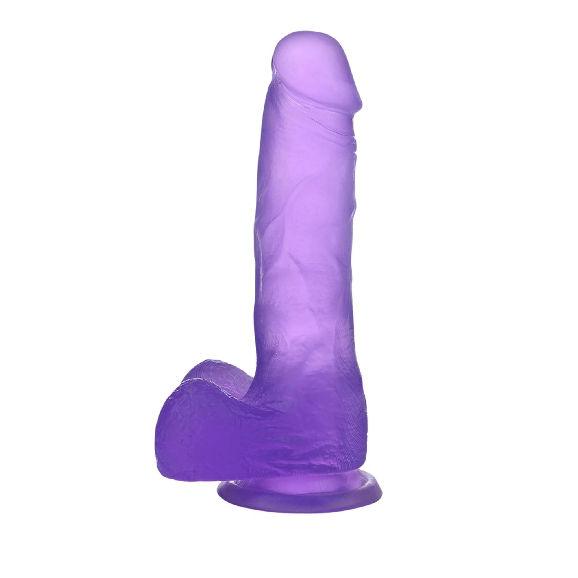 7″ Jelly Studs Crystal Dildo Medium Purple