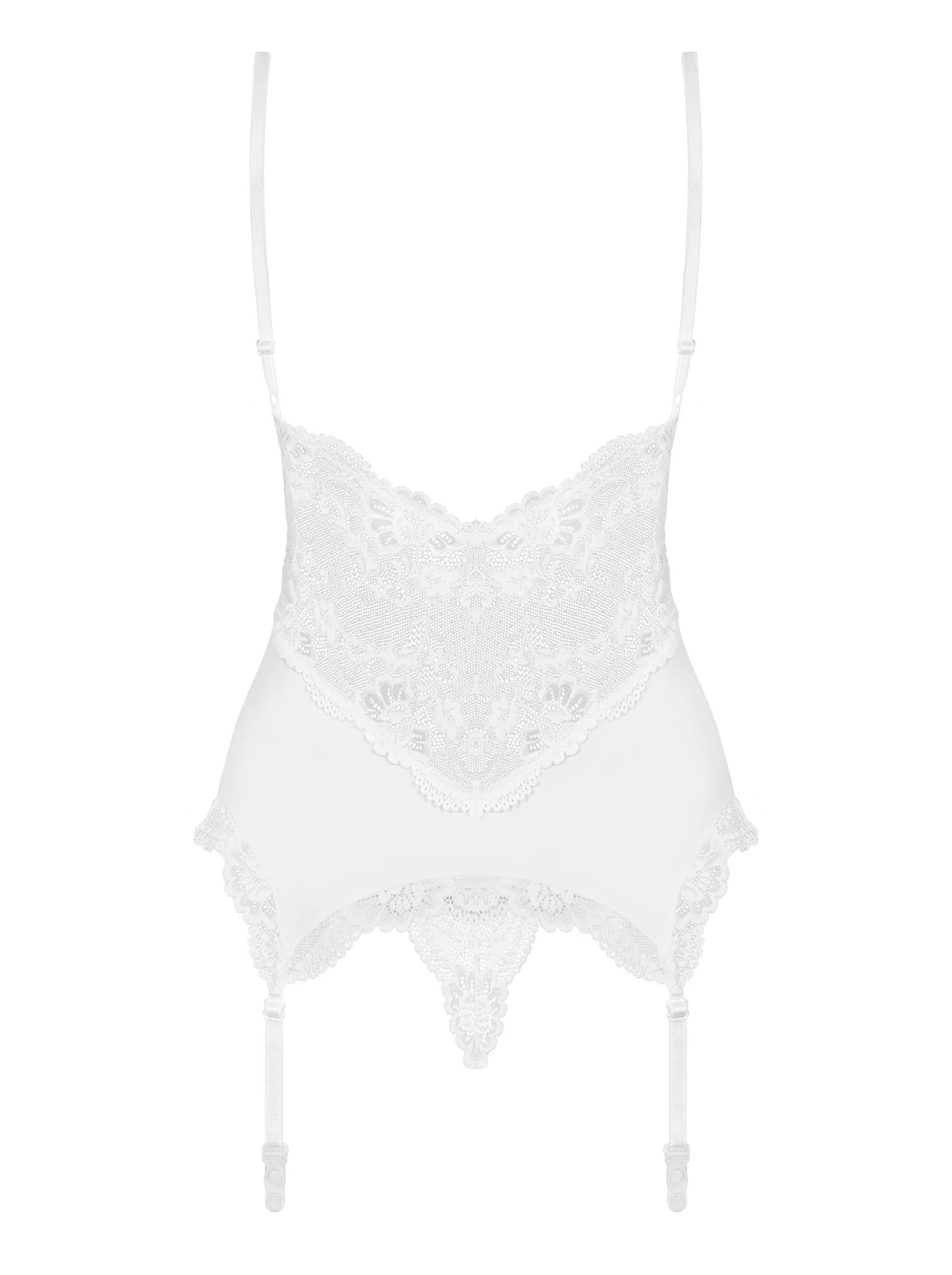Lingerie-810-COR-2 corset and thong white L/XL