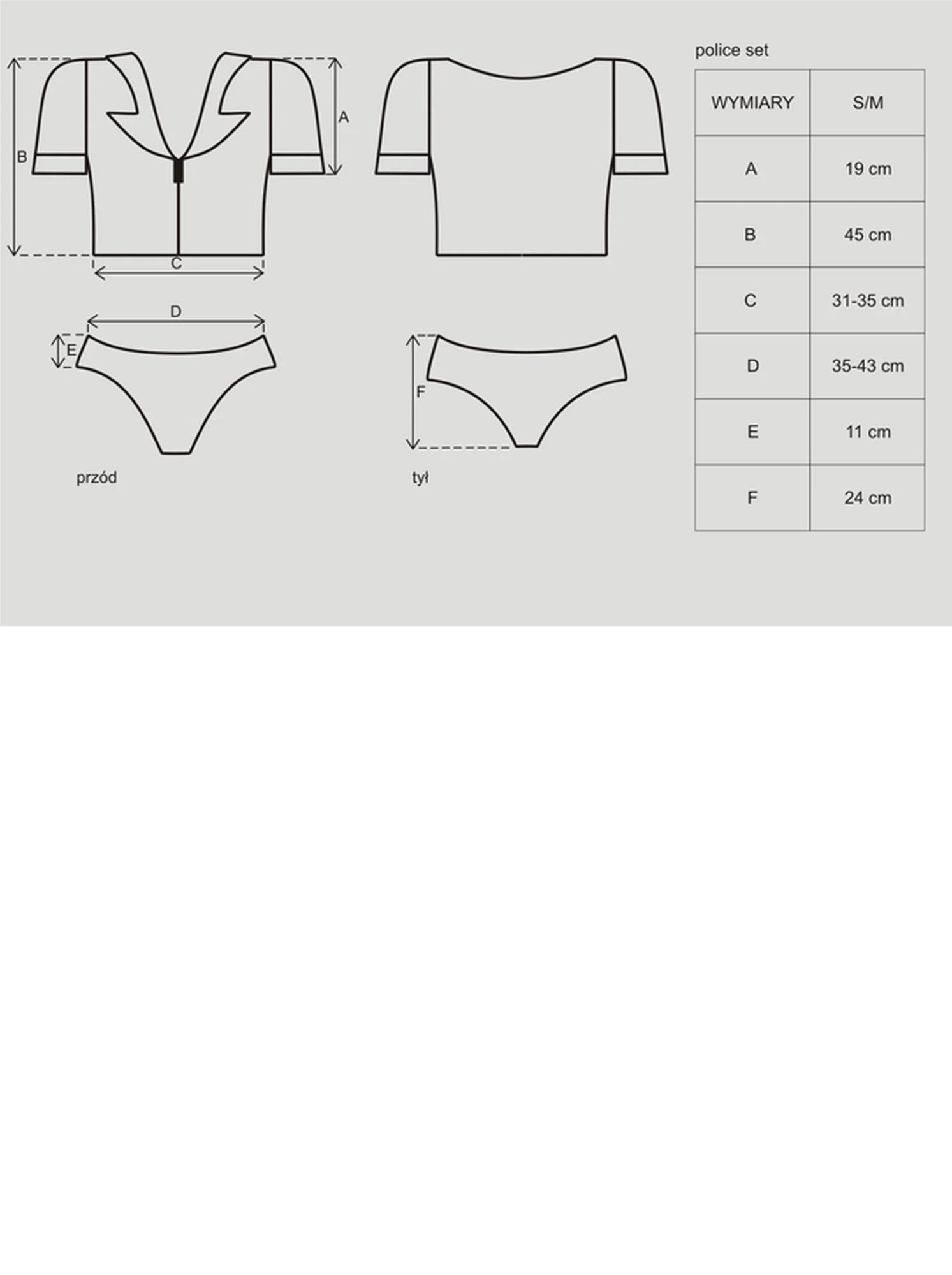 Bielizna-Police costume set S/M
