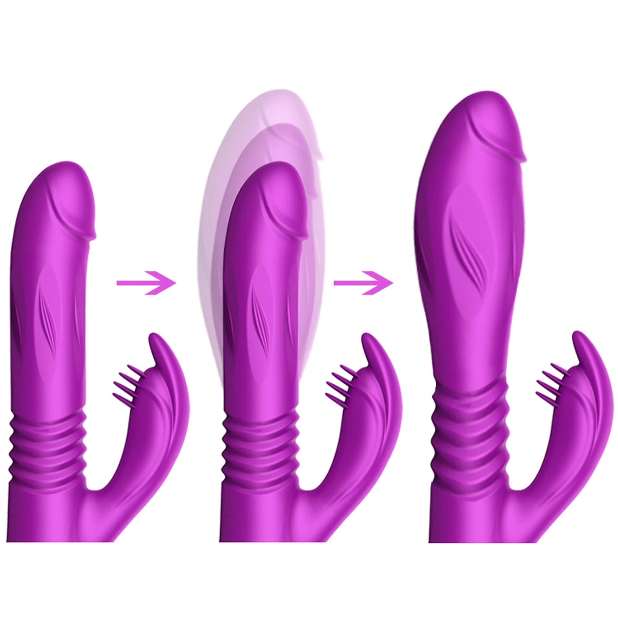 Vibromasseur - Vibromasseur en silicone USB 10 fonctions + fonction expansible et de poussée