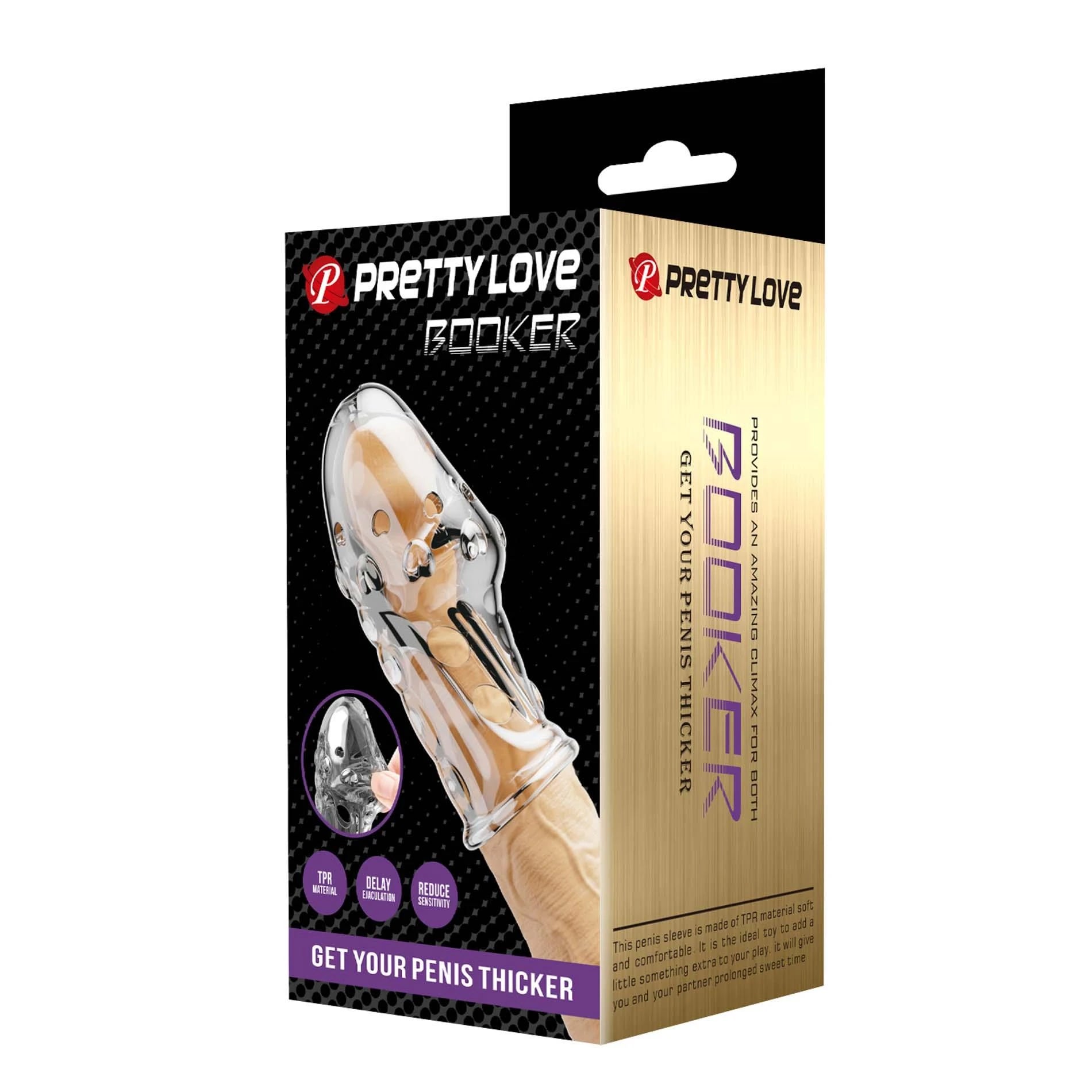 Manchon de pénis Pretty Love – Booker (transparent)