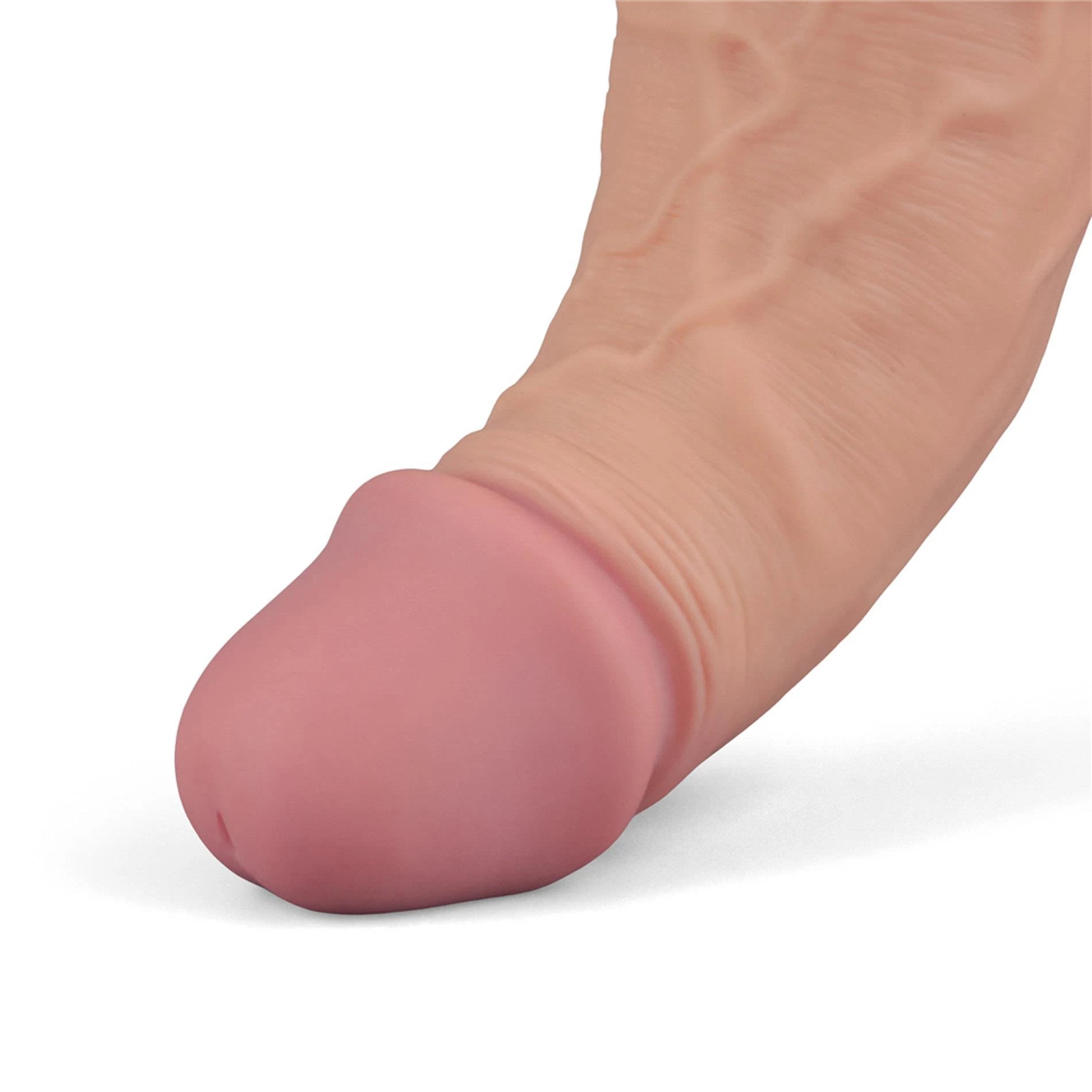 10" REAL SOFTEE Rechargeable TPE Vibrating Dildo(Flesh)