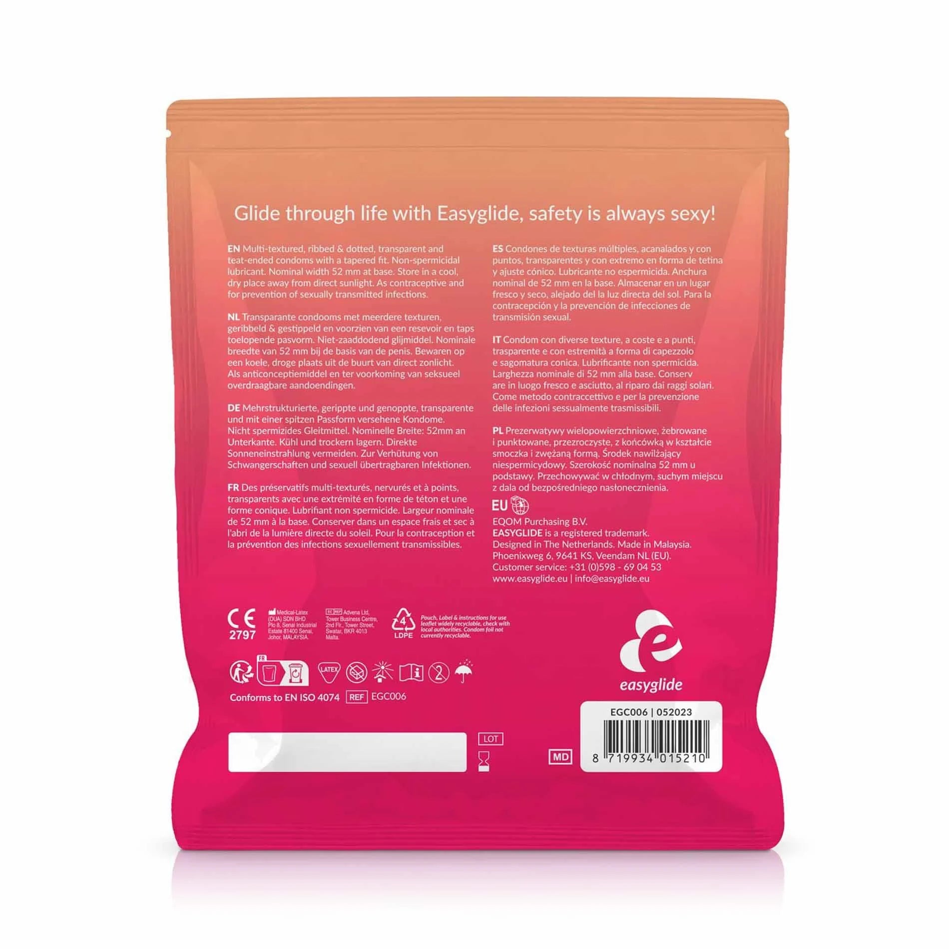 EasyGlide - Préservatifs nervurés et perlés 40 pièces