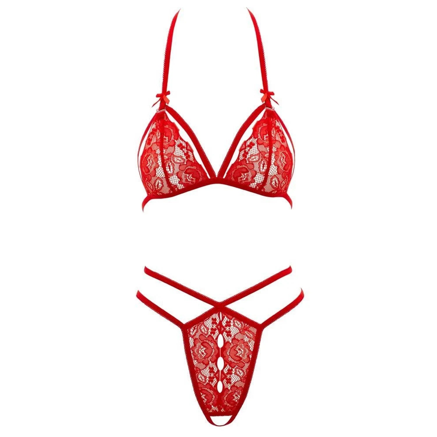 Ensemble en dentelle rouge XL