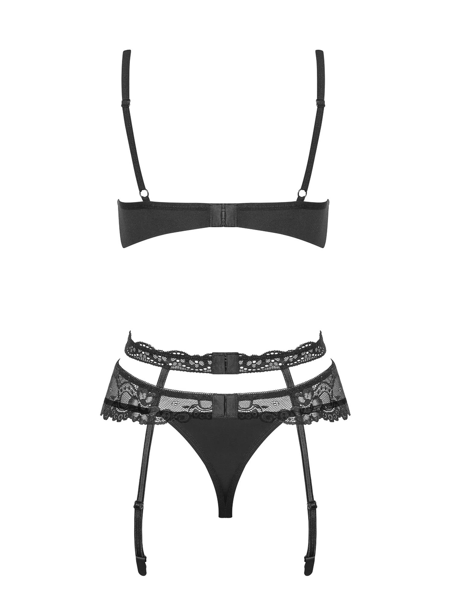 Lingerie-Heartina 3-piece set black L/XL