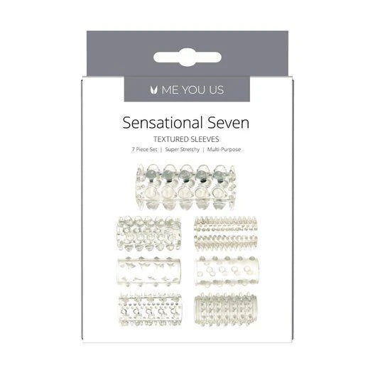 Stymulator- Me You Us Sensual Seven Textured Sleeves Transparent Small