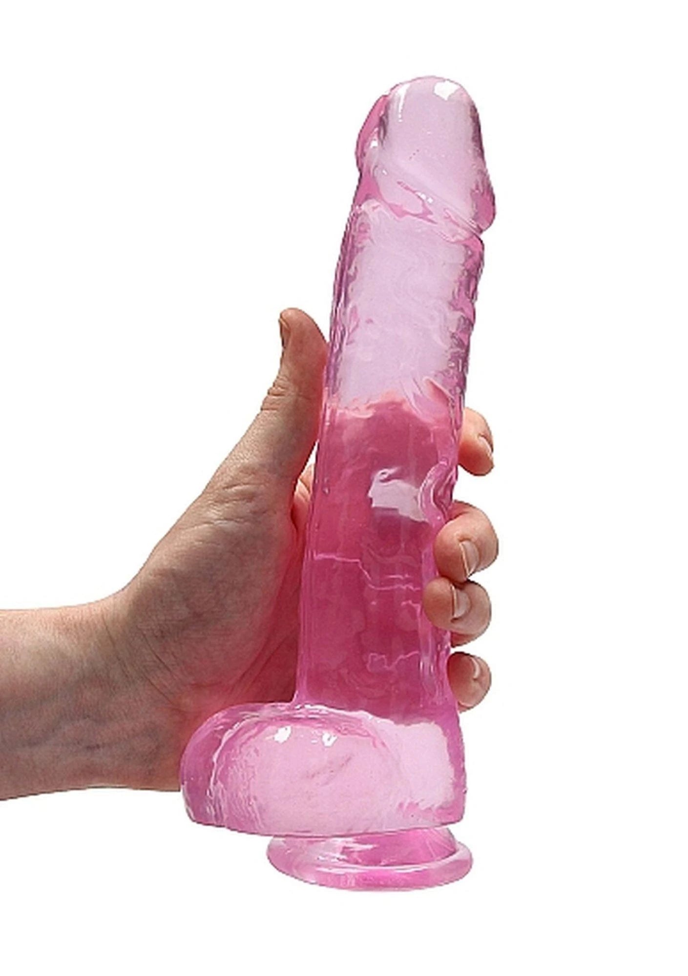 Gode Ceinture Réaliste avec Testicules 9"/23cm - Rose