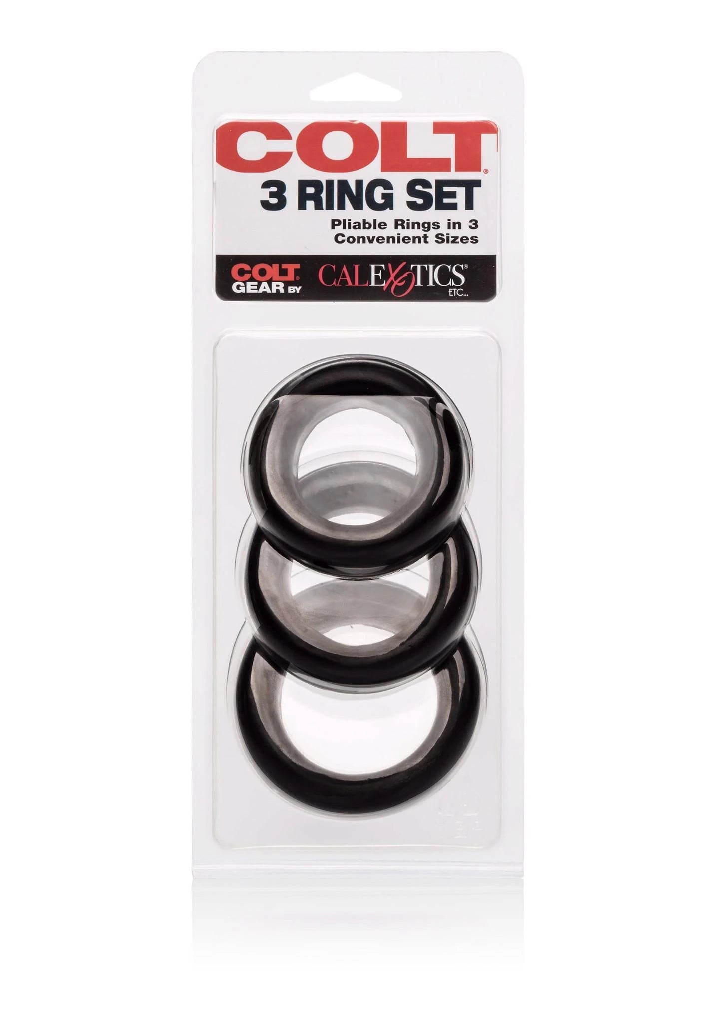 Lot de 3 anneaux noirs COLT