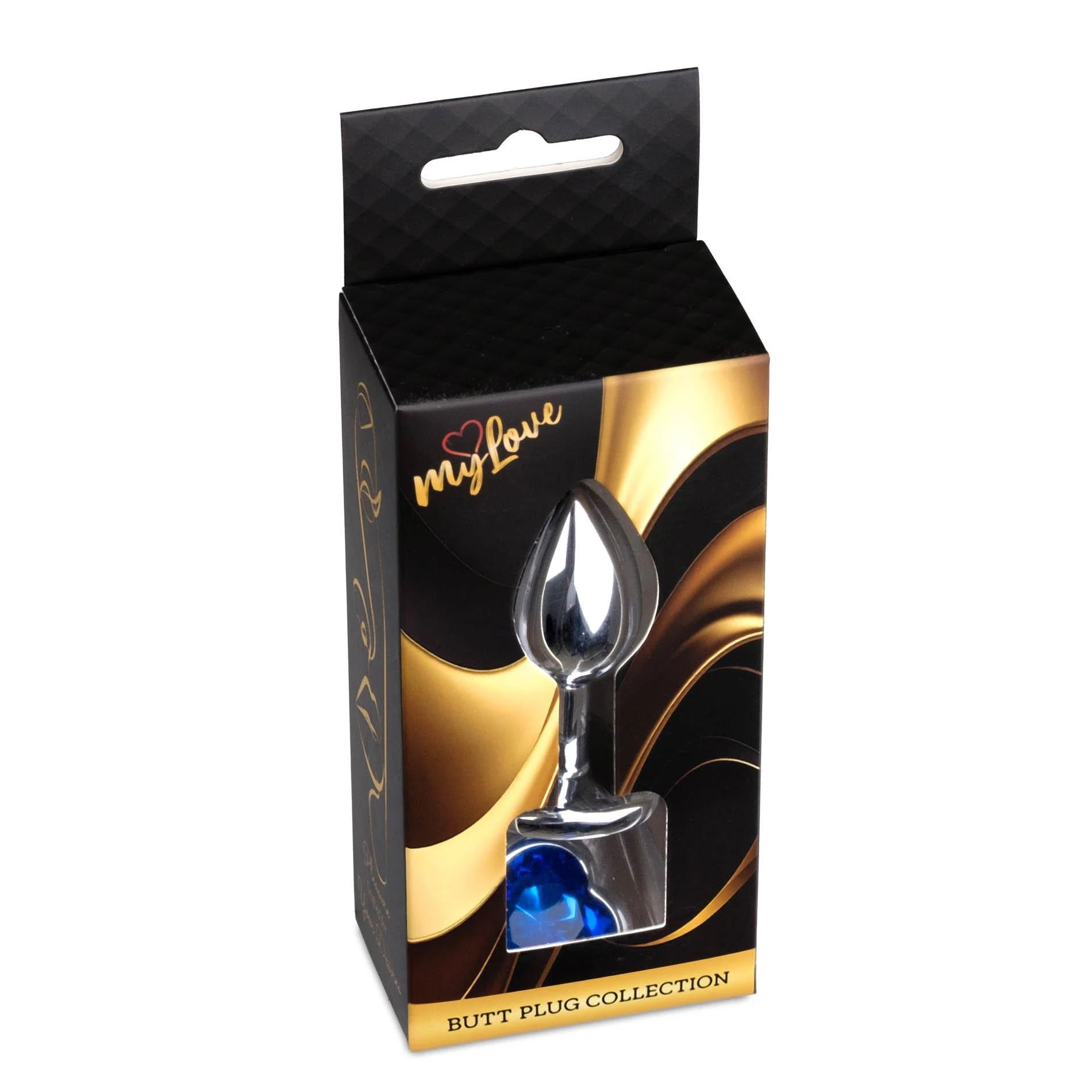MyLove Toys - Jewellery Silver Heart PLUG - Dark Blue
