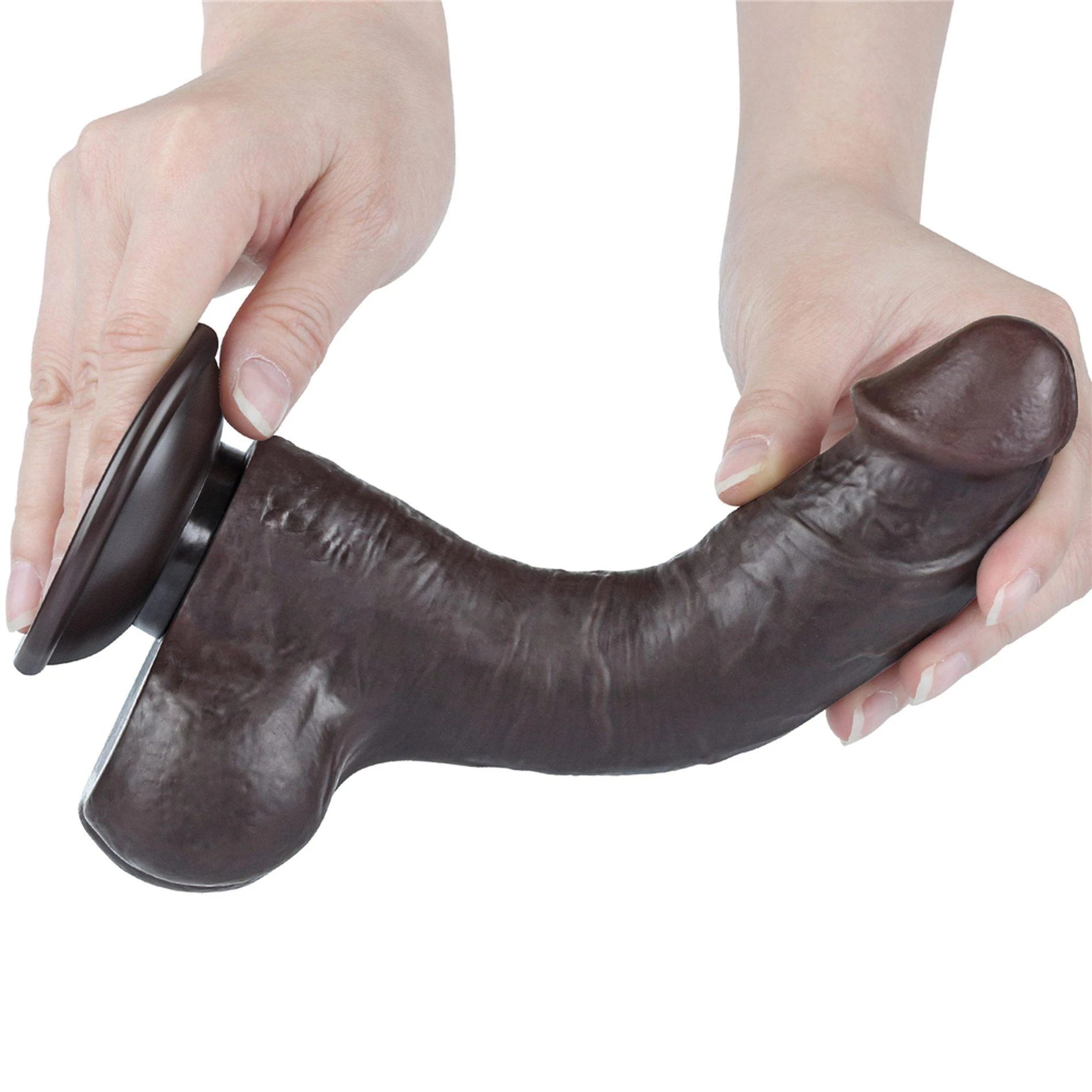 8'' Sliding Skin Dual Layer Dong Black