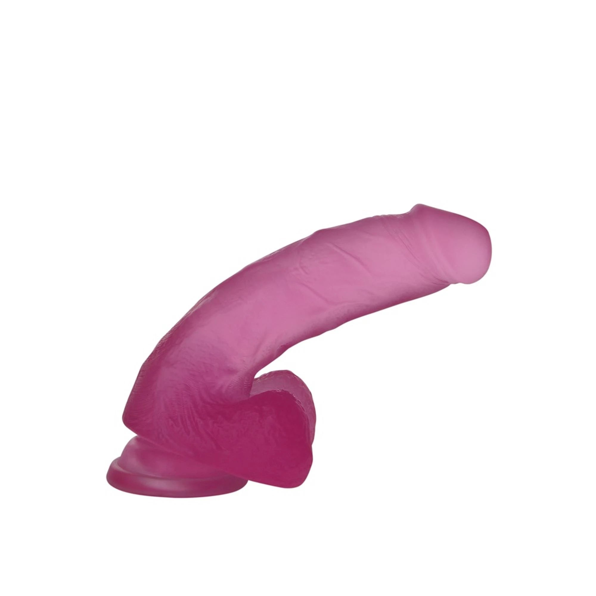 7" Jelly Studs Crystal Dildo Medium Pink