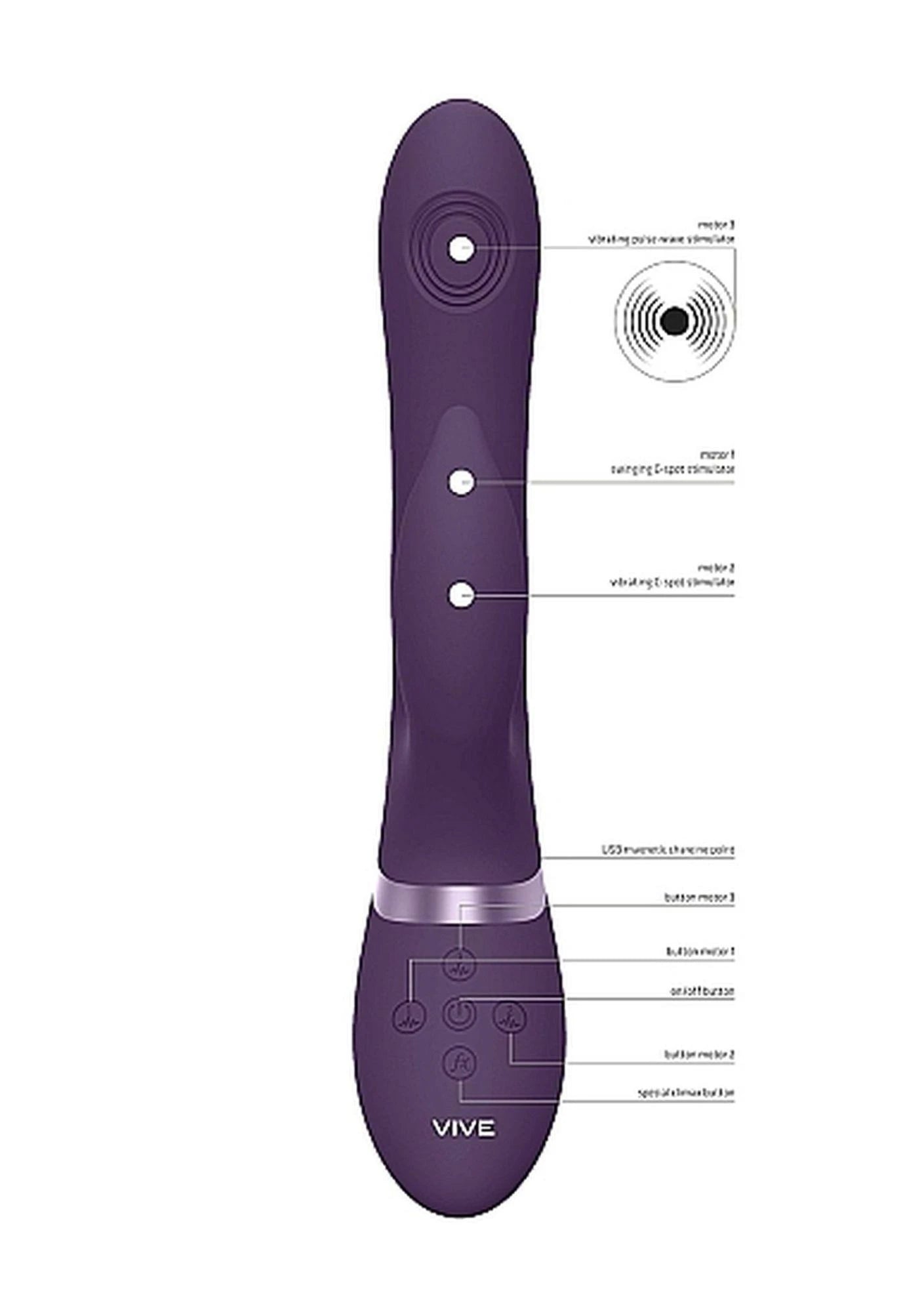 Aimi - Pulse Wave  Vibrating G-Spot Rabbit - Purple
