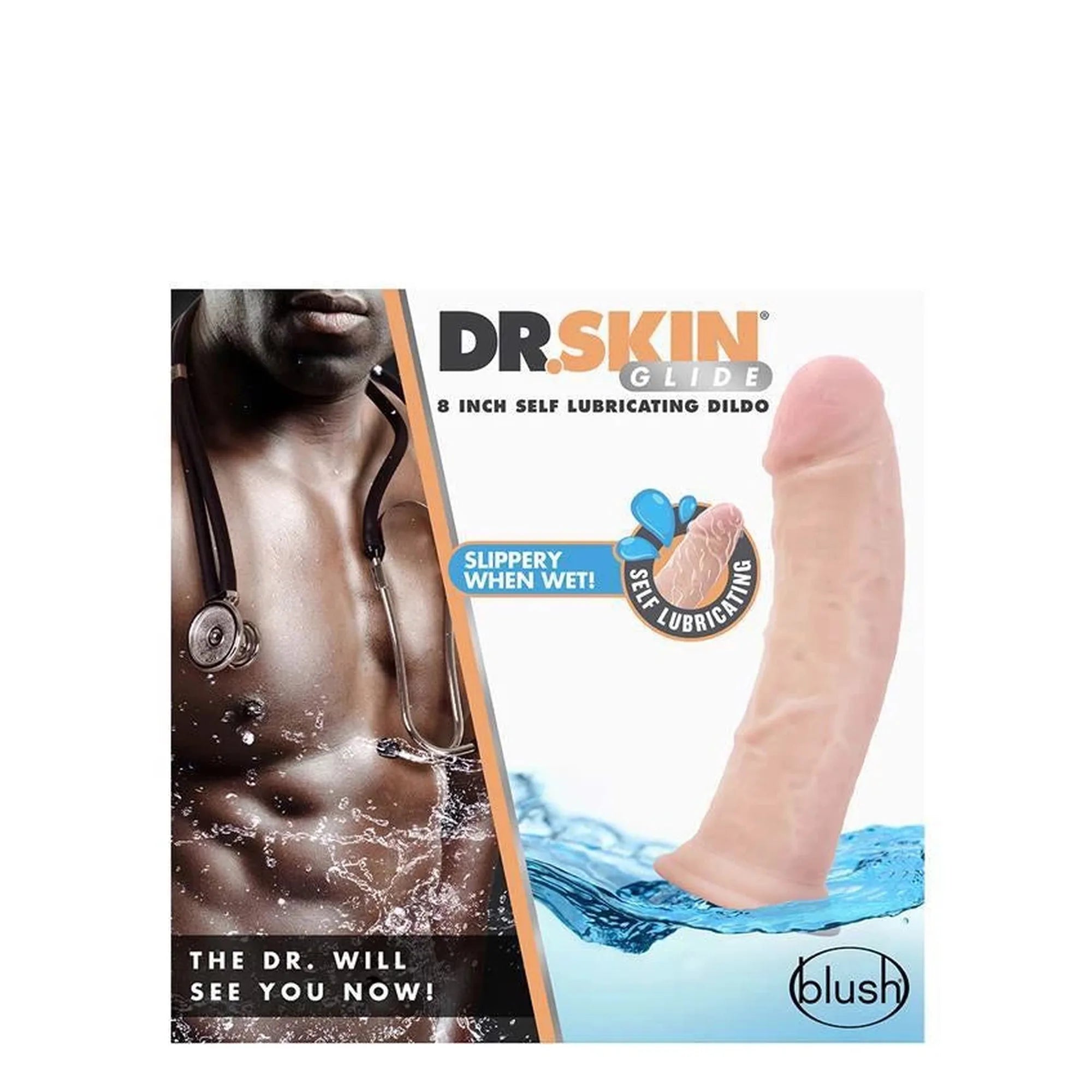 DR. SKIN 8INCH SELF LUBRICATING DILDO