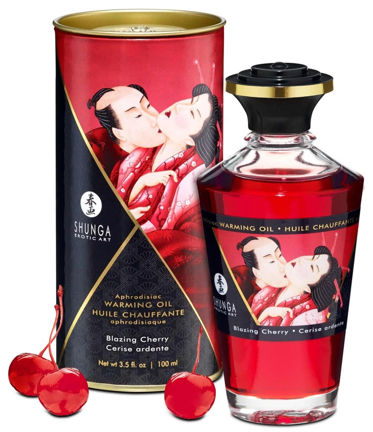 Huile de Massage Chauffante Cerise Intense