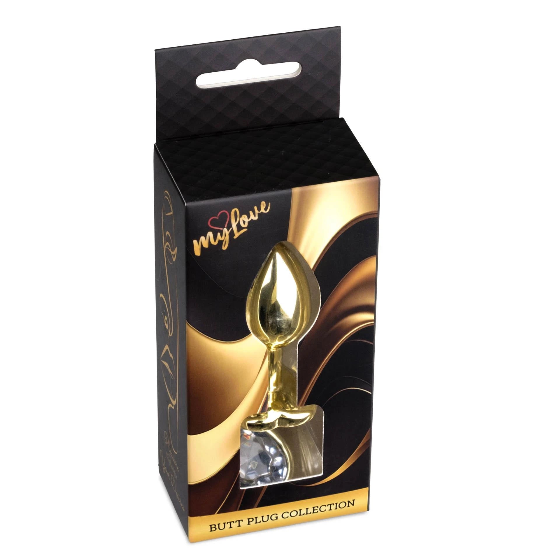 MyLove Toys - Jewellery Gold  Heart PLUG- Clear