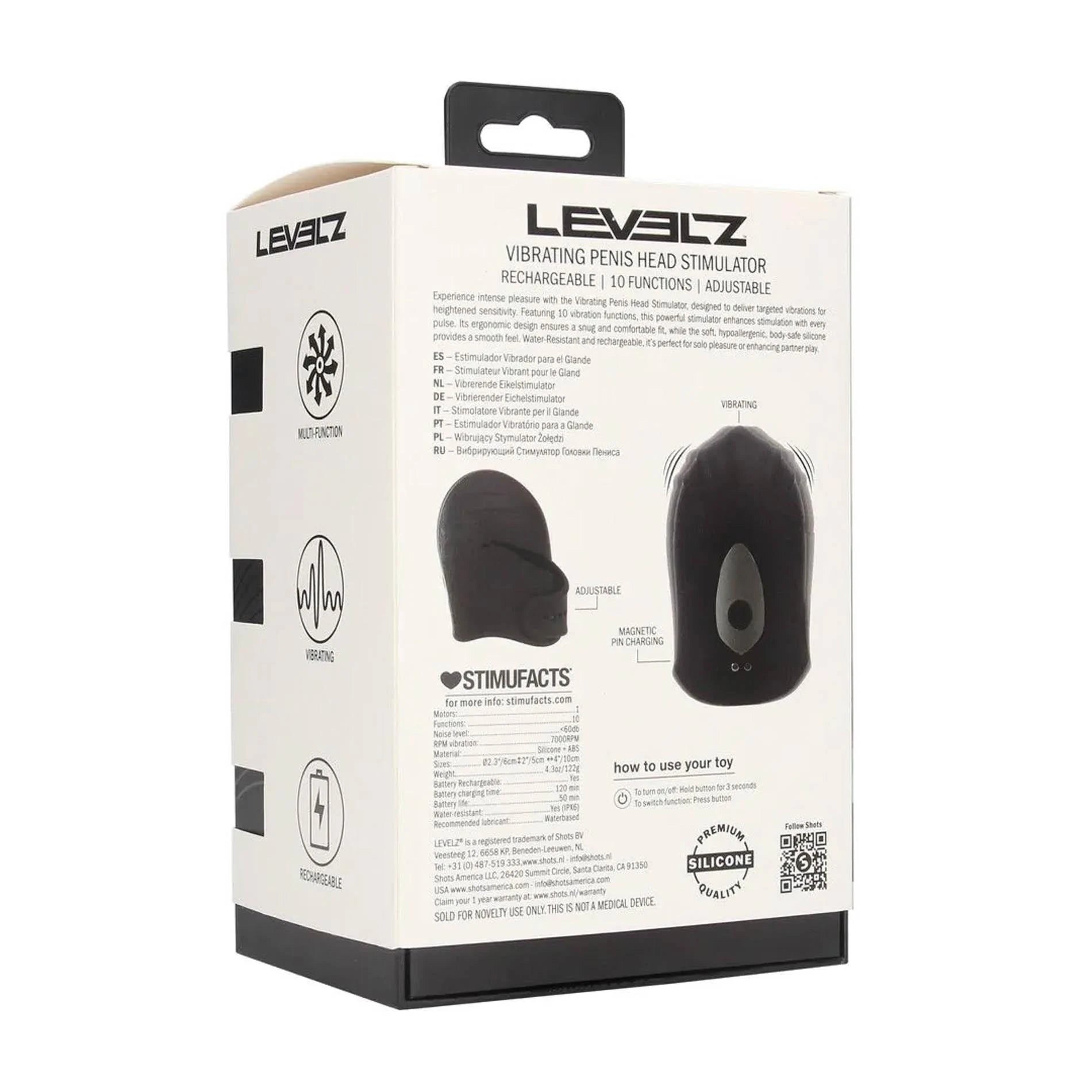 Adjustable Vibrating Silicone Penis Head Stimulator - Black