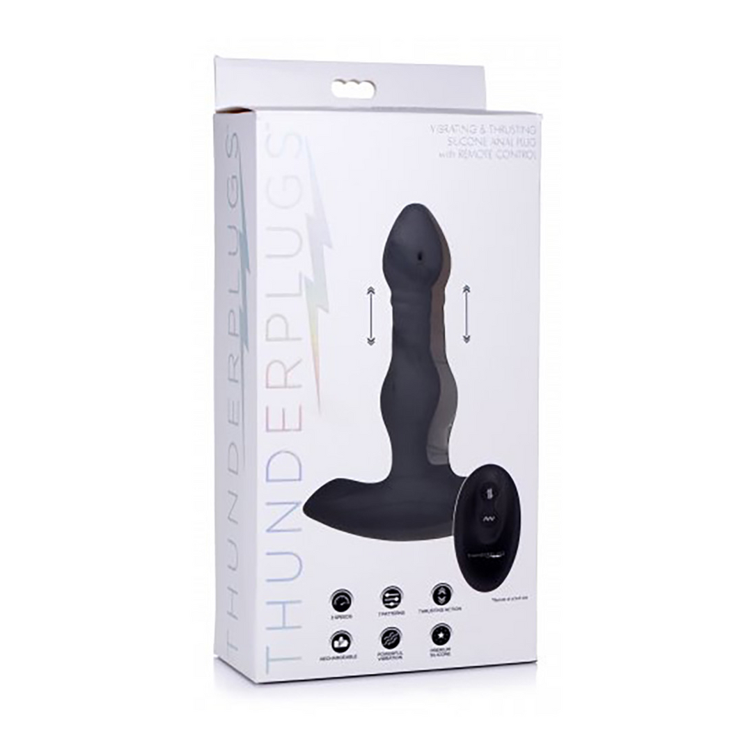 Culbuttplug vibrant et propulsif en silicone avec télécommande
