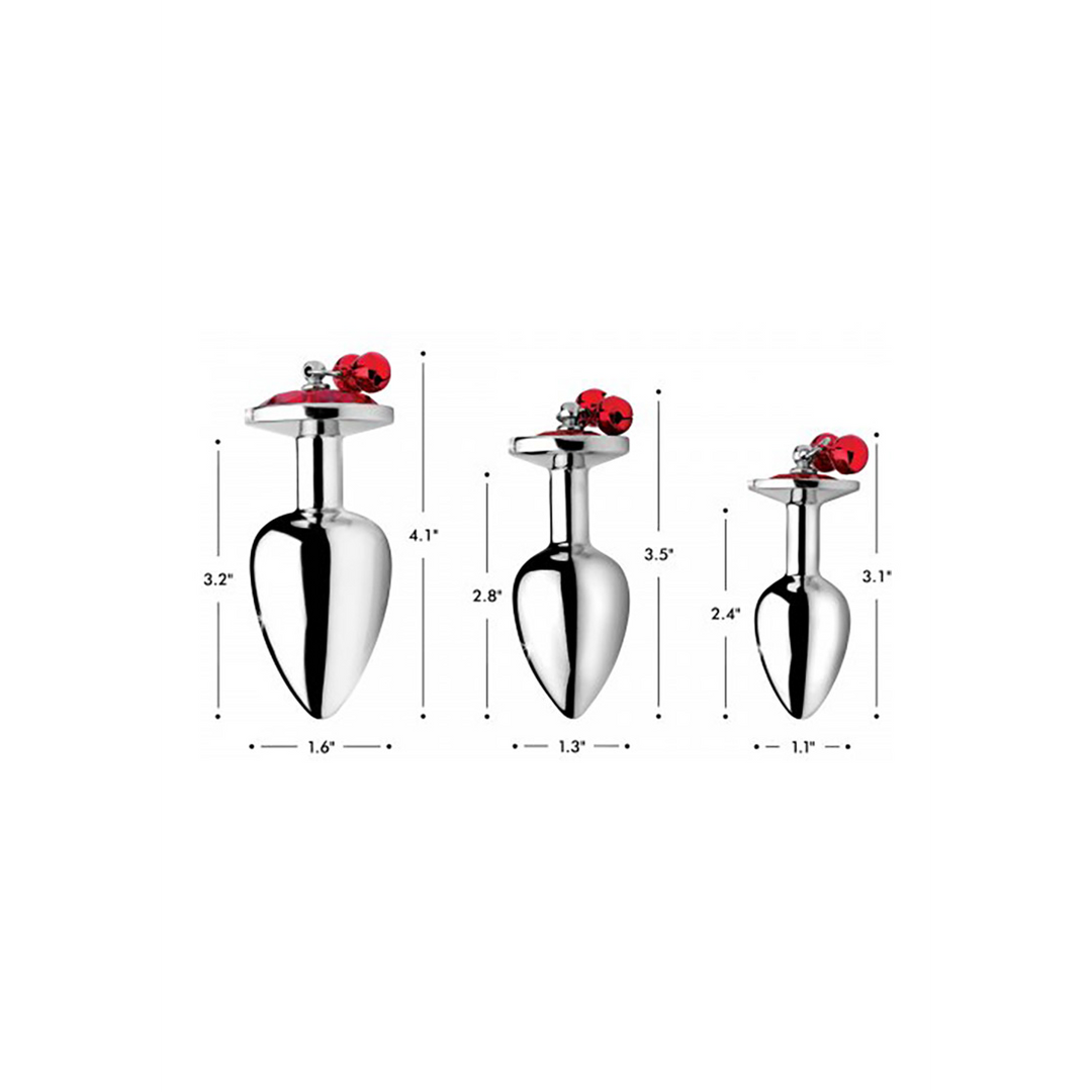 Red Gem - Ensemble de plugs anaux avec clochettes