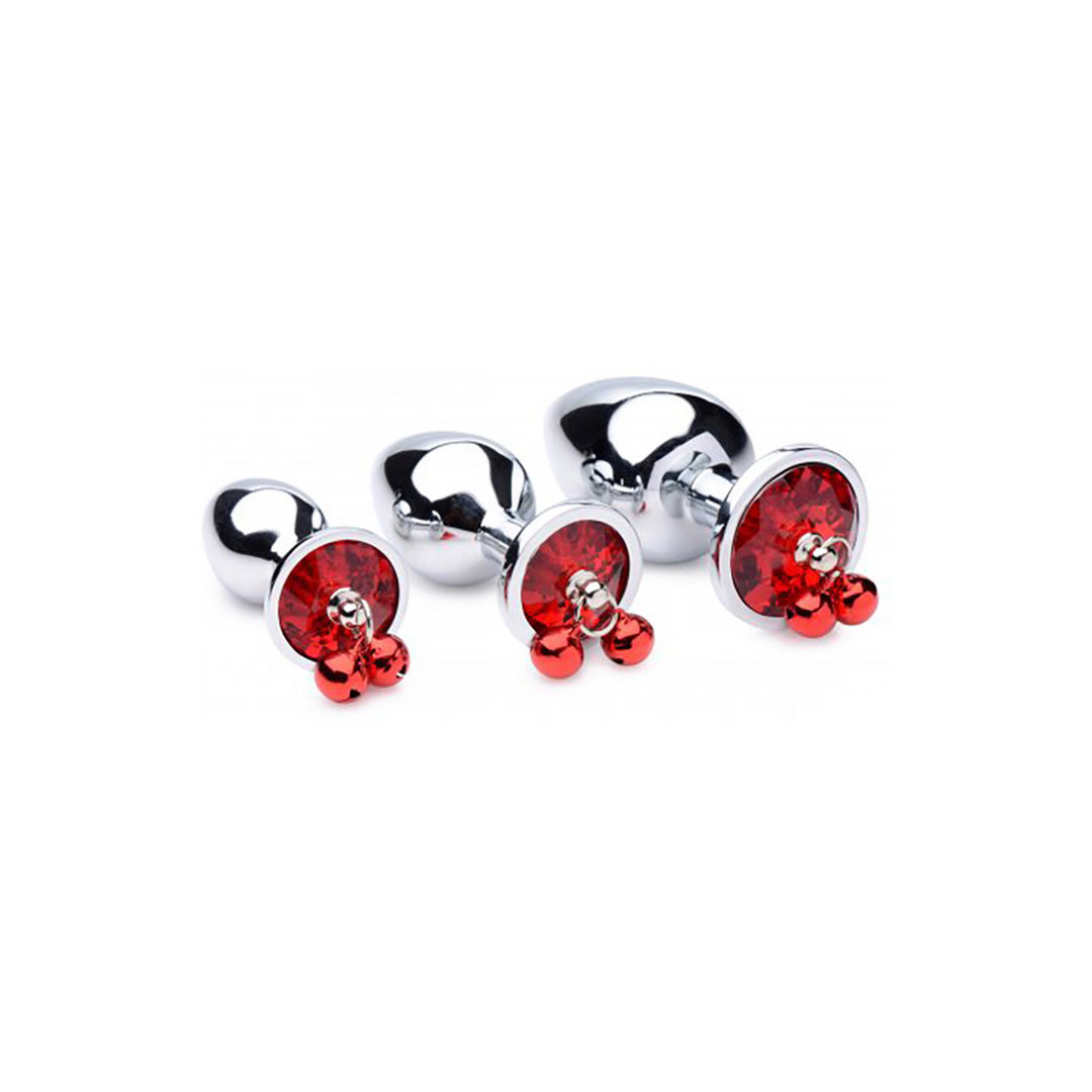 Red Gem - Ensemble de plugs anaux avec clochettes